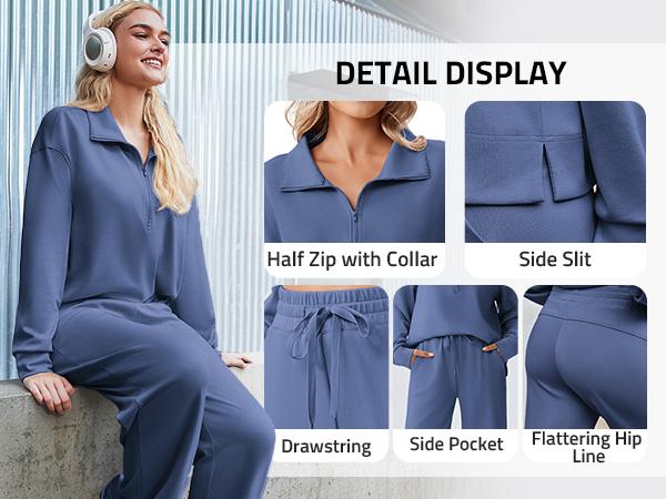 PINSPARK 2 Piece Sets for Women 1/2 Zip Sweatsuit Loose Fit Sweatshirt Straight Leg Pants 2025 Matching Outfit Fall Tracksuit tiktokshopbacktoschool,back to school,back to school haul PINSPARK 2 Piece Sets for Women 1/2 Zip Sweatsuit Loose Fit Sweatshirt Straight Leg Pants 2025 Matching Outfit Fall Tracksuit tiktokshopbacktoschool,back to school,back to school haul