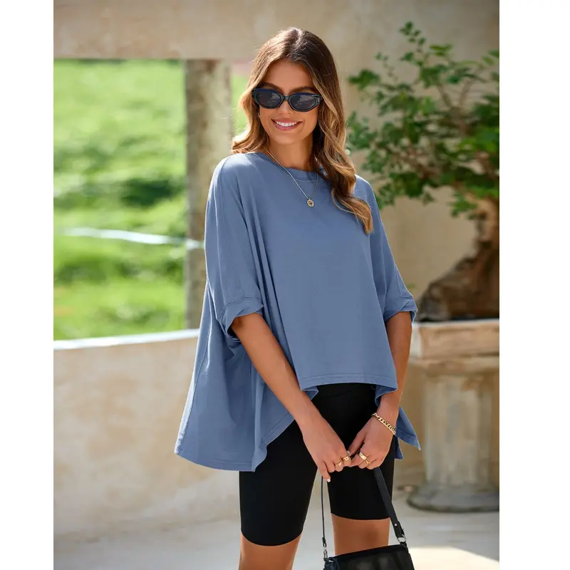 Women's Loose-Fit T-Shirt with Batwing Sleeves