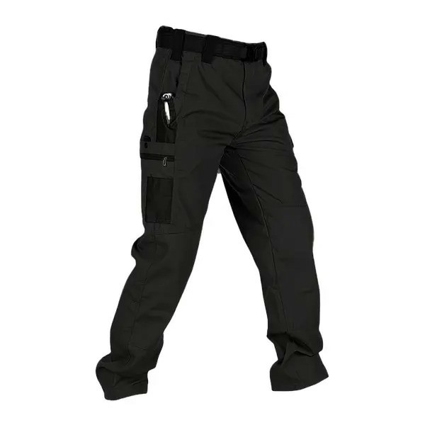 Men's Tactical Work Pants with Multi-Pocket Zipper Design