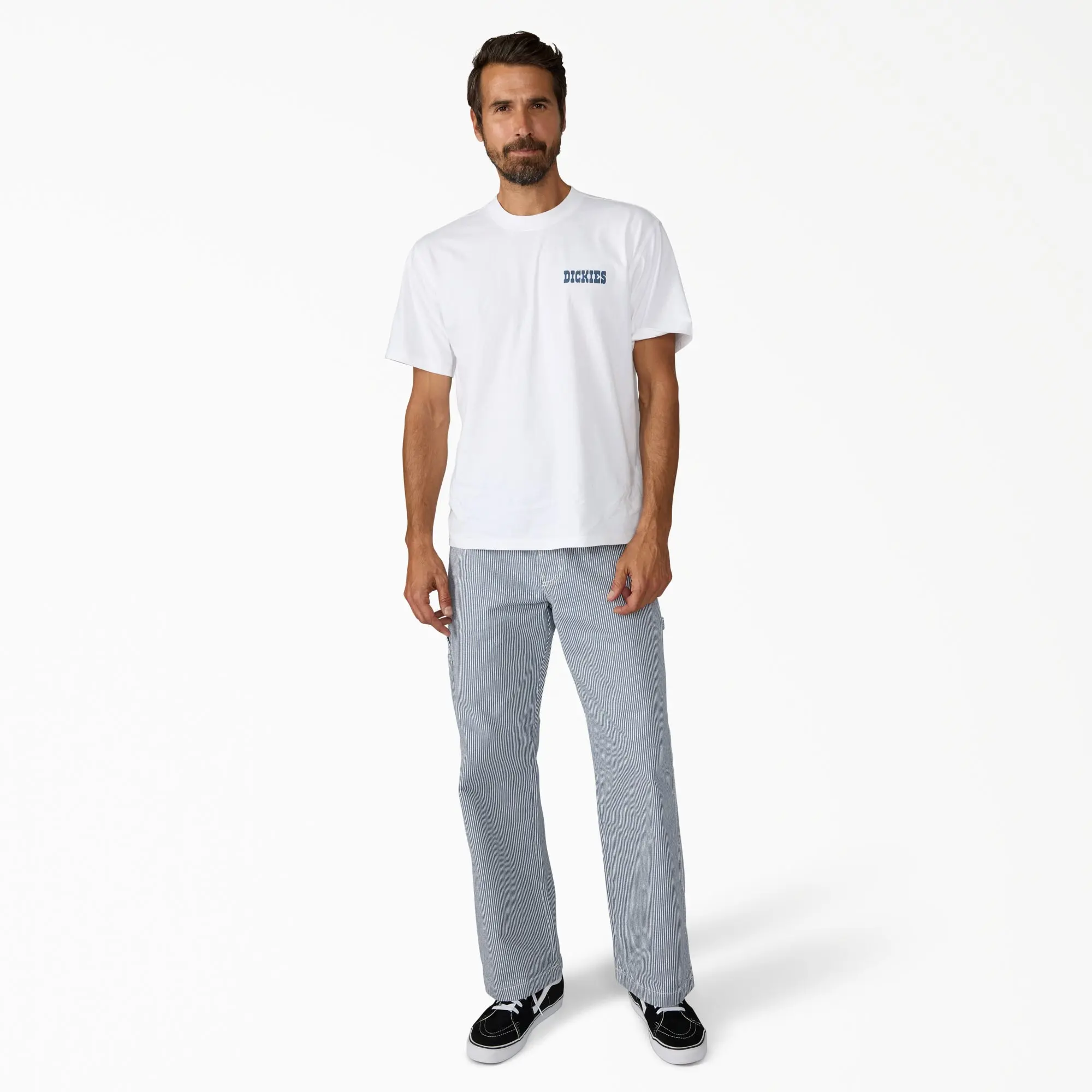Dickies Hickory Loose Straight Carpenter Pants, 100% Cotton Loose Fit, Workwear Style Dickies Hickory Loose Straight Carpenter Pants, 100% Cotton Loose Fit, Workwear Style