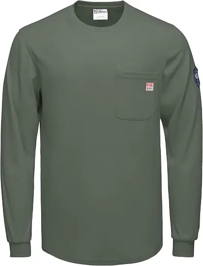 FR Shirts for Men Welding Shirt Flame Resistant Long Sleeve Work Shirts 7.5 Oz FR Clothing