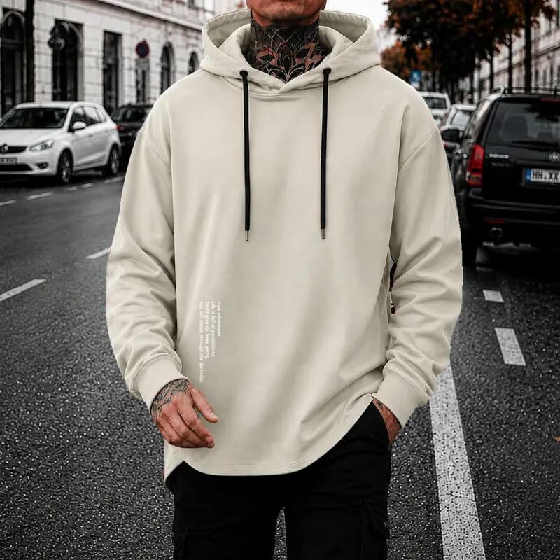 Men's Minimalist Casual Hooded Knit Sweatshirt