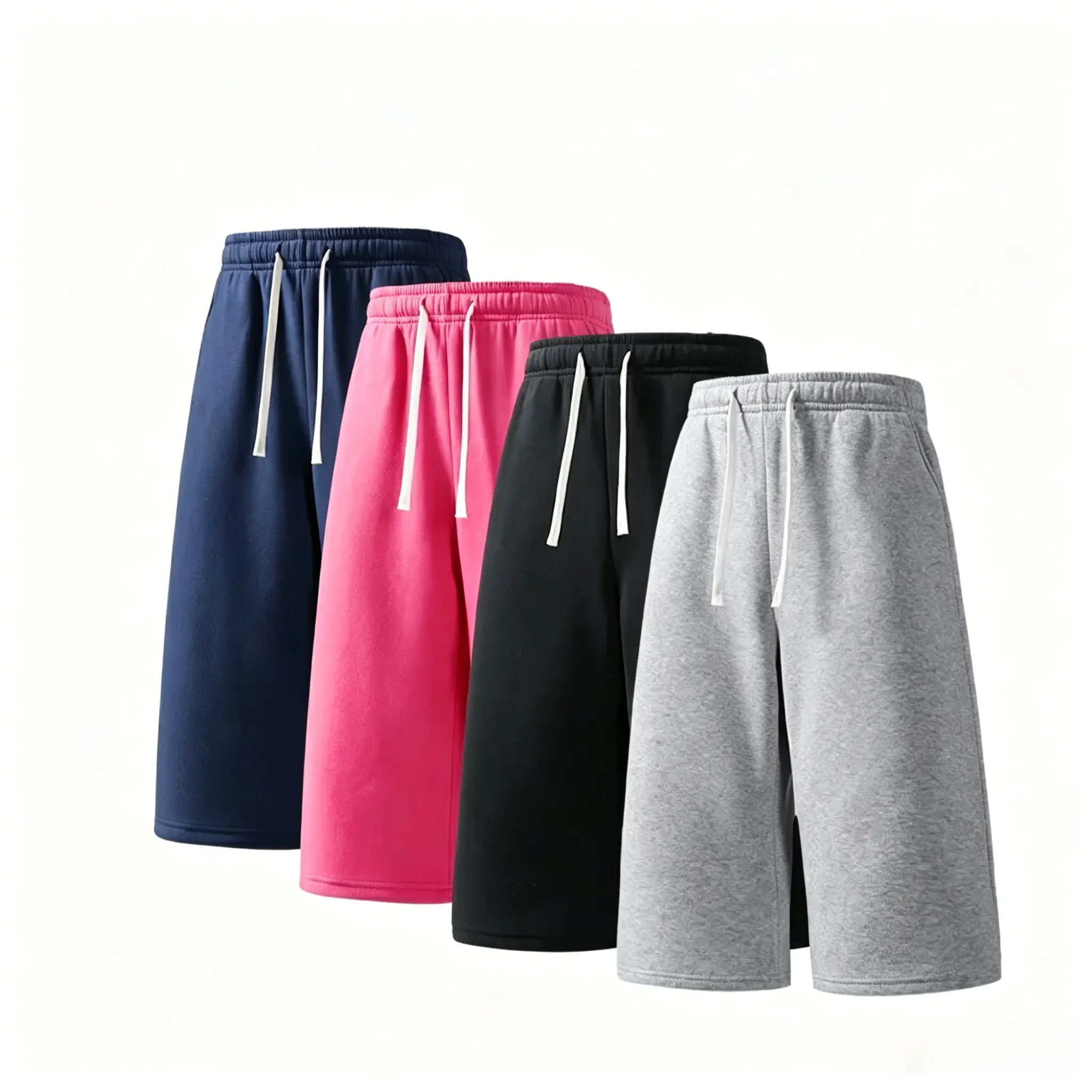 (4-pack)Men’s Casual Sweat Stretchable Breathable Knee-Length Shorts