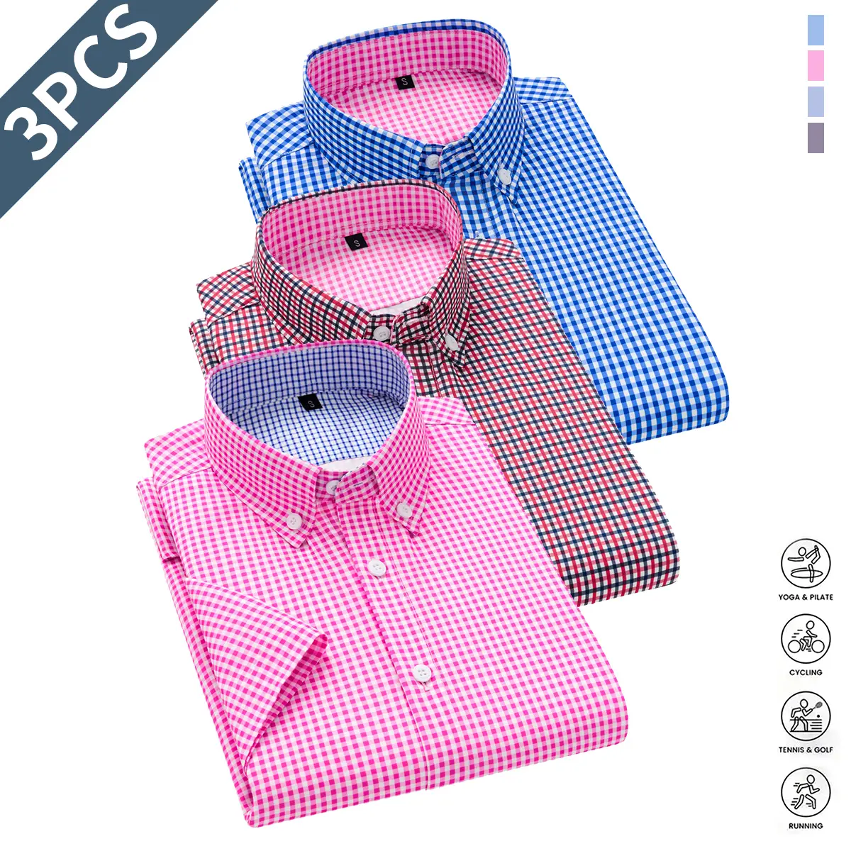 Men's Business-Casual Short-Sleeve Collared Shirt