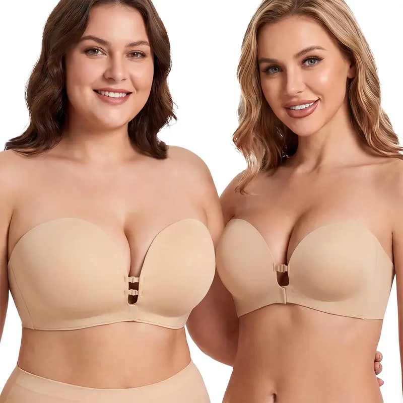 Women's Strapless Front-Closure Push-Up Bra