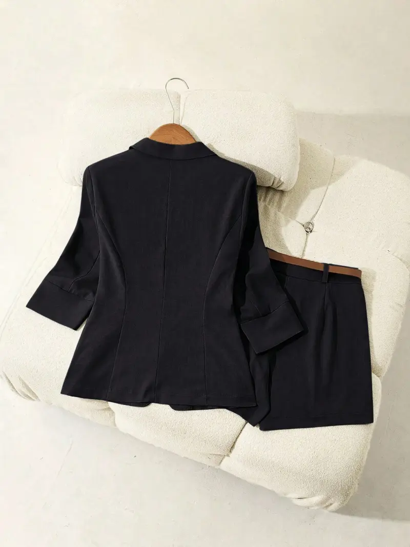 Women's Basic Workwear Suit Set (with Pockets)
