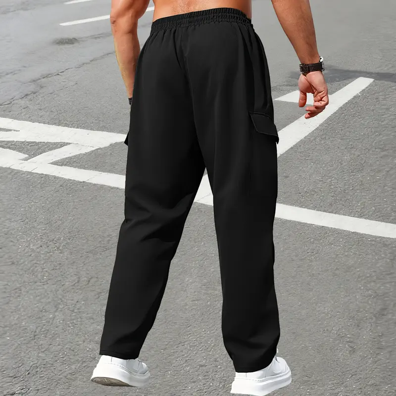 Men's Solid-Color Cargo Pants – Multi-Pocket