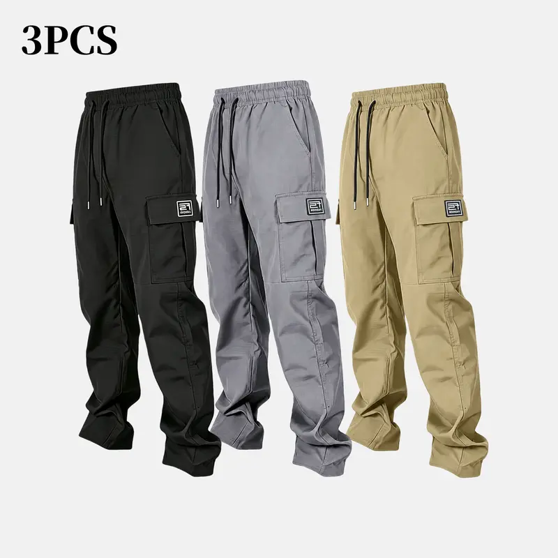Men's Solid-Color Cargo Pants
