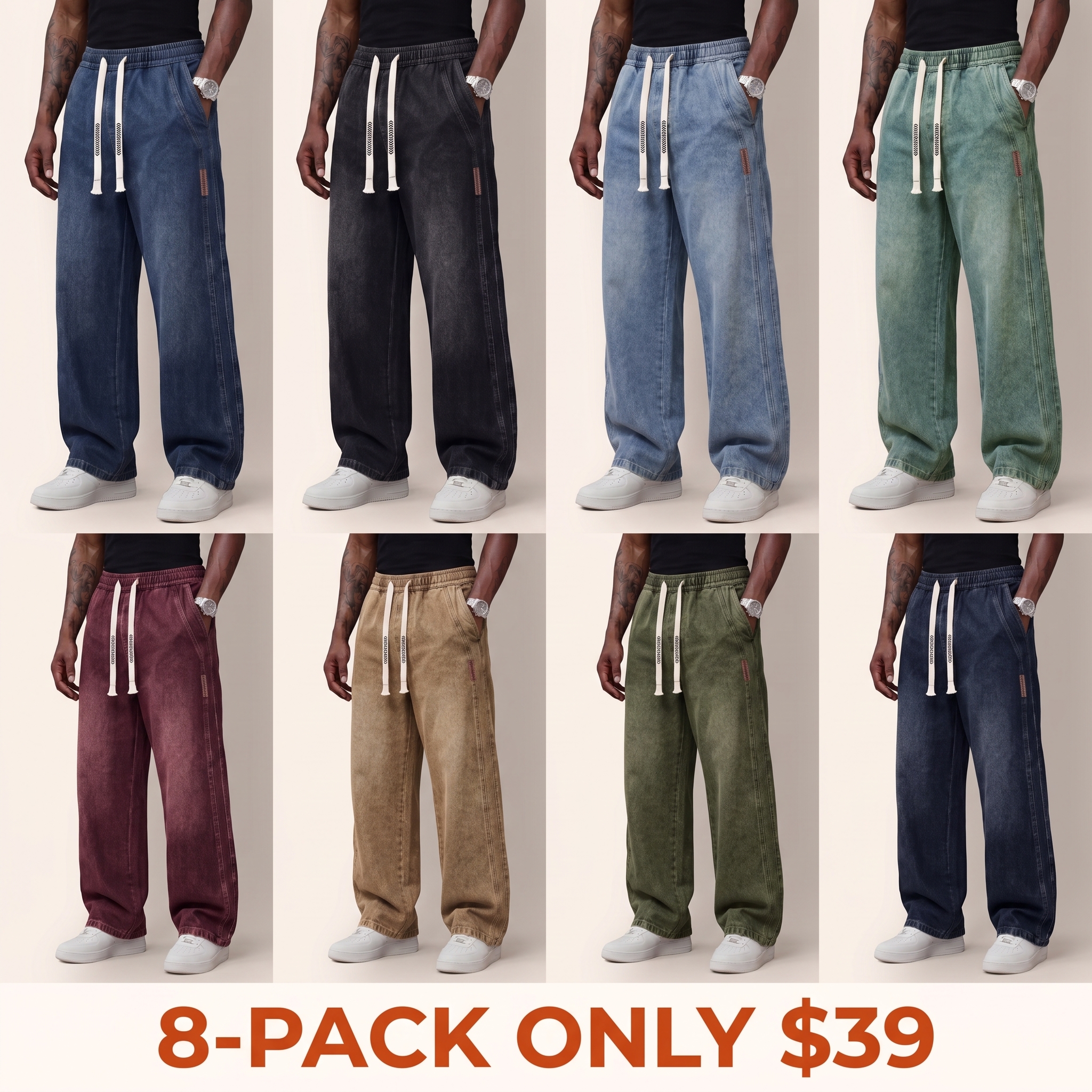 Men's Stretch Cotton Loose Fit Jeans