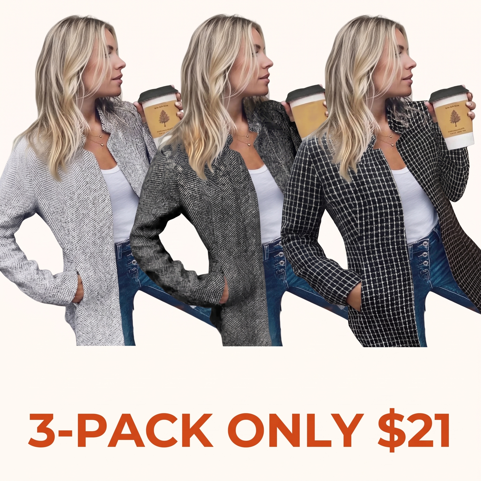 Women's Basic Solid-Color Slim-Fit Long-Sleeve Cardigan