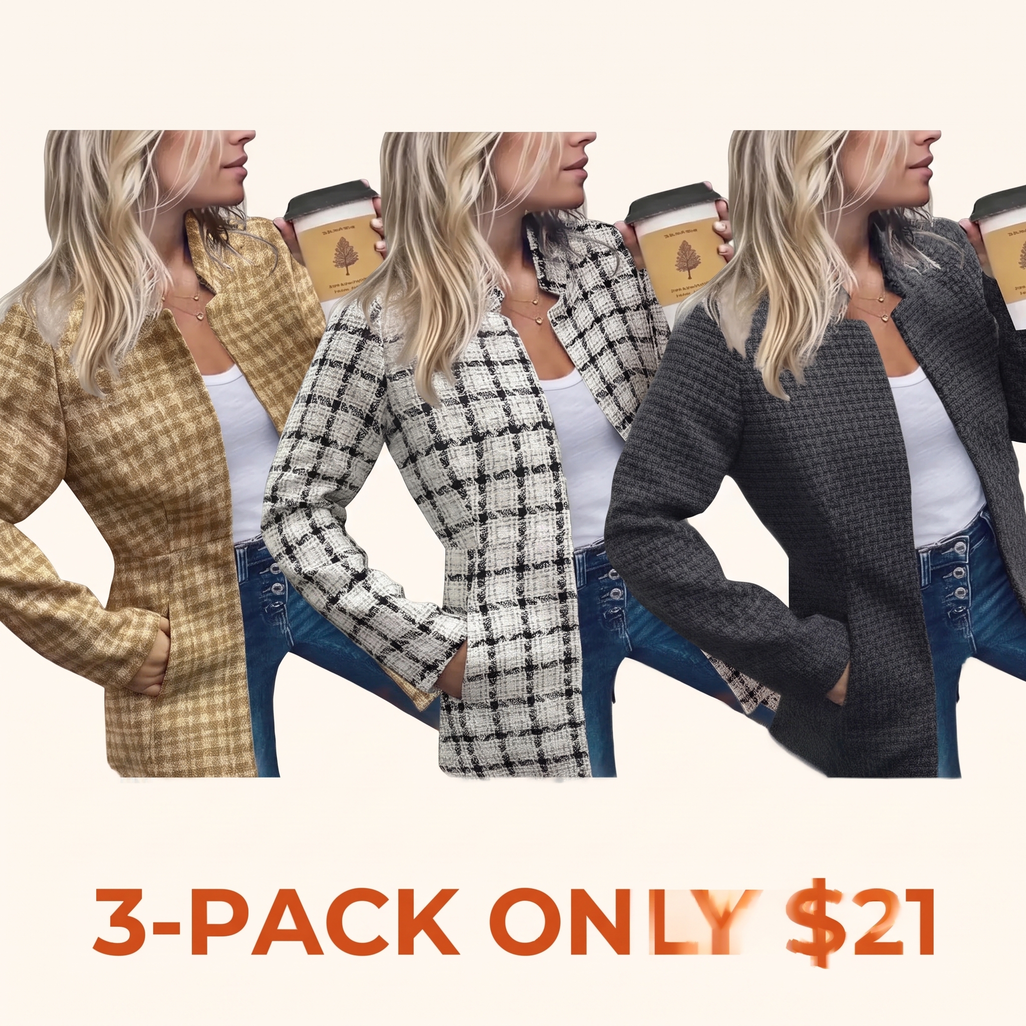 Women's Basic Solid-Color Slim-Fit Long-Sleeve Cardigan