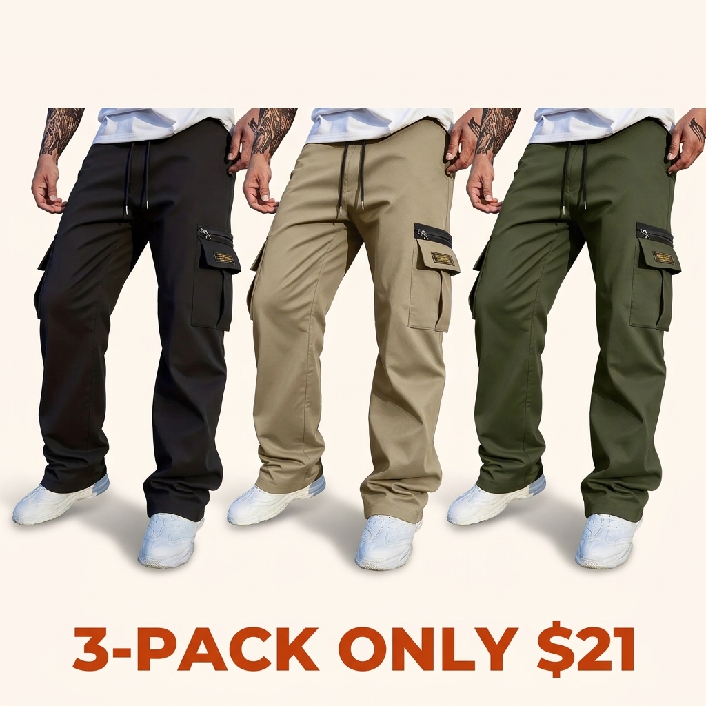 Men's Solid-Color Cargo Pants