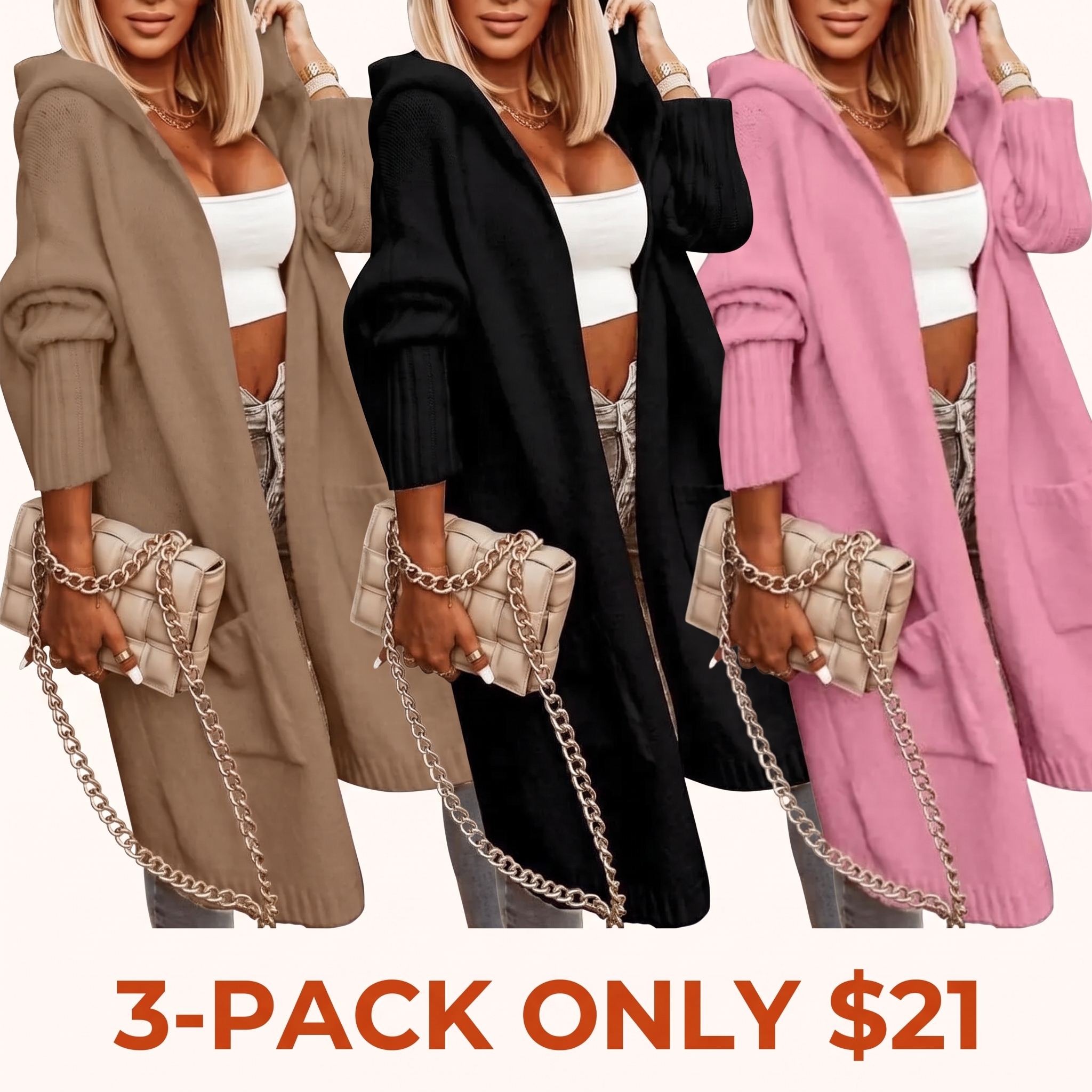 Women's long cardigan sweater