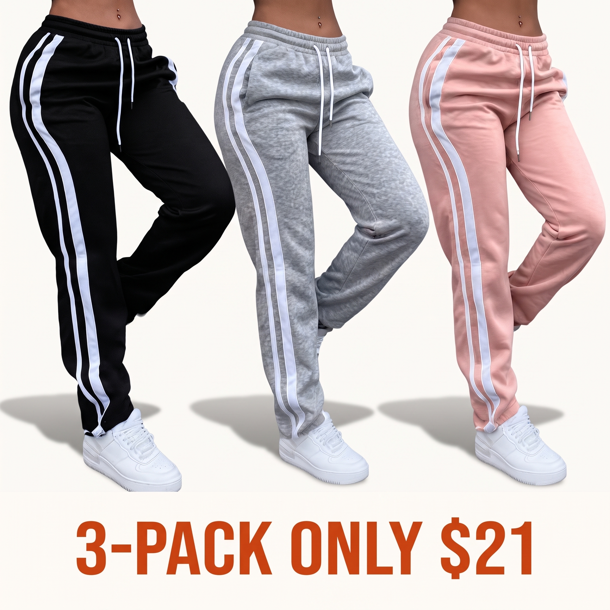 Women's striped casual athletic pants