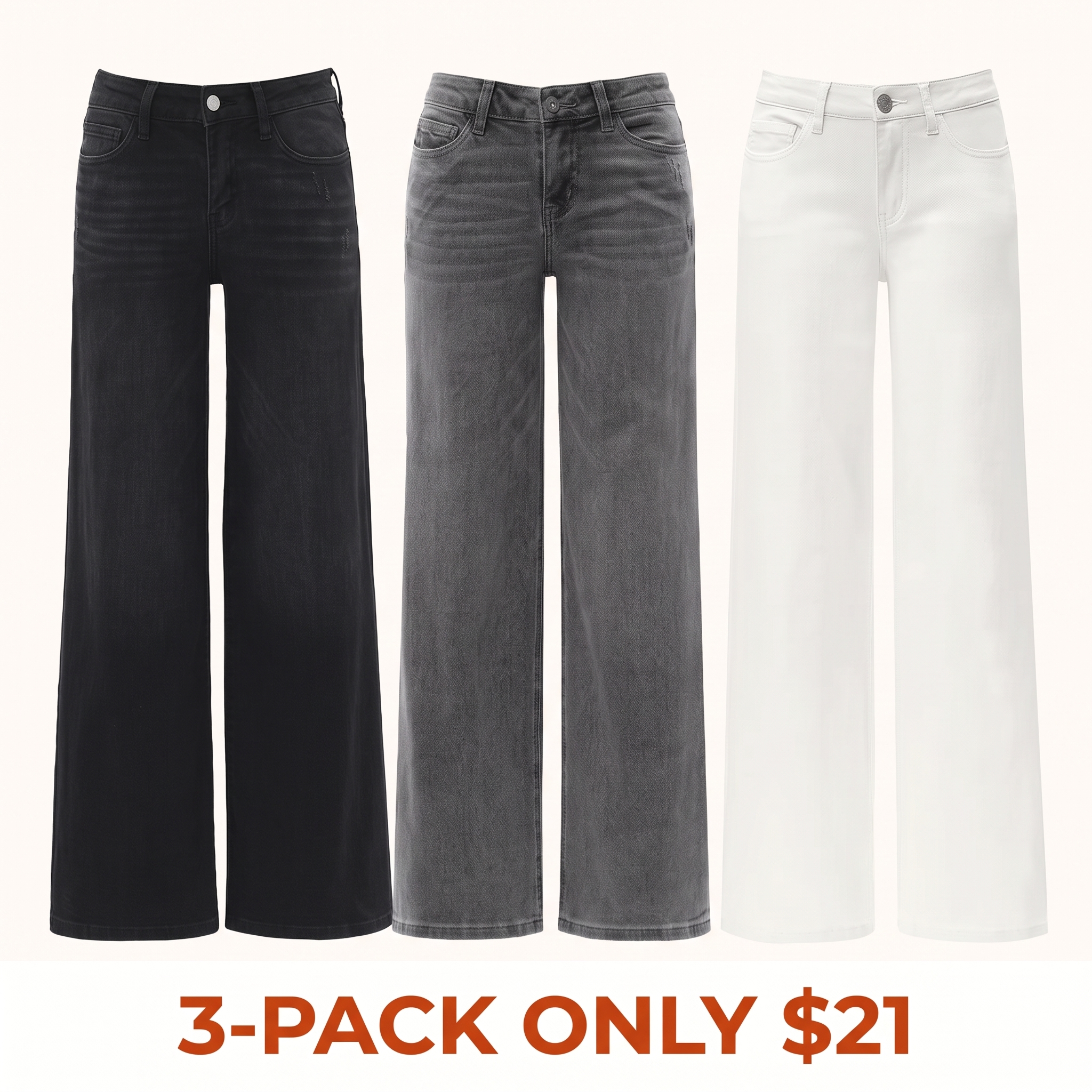 Low-to-mid rise, loose-fit BBL-style jeans