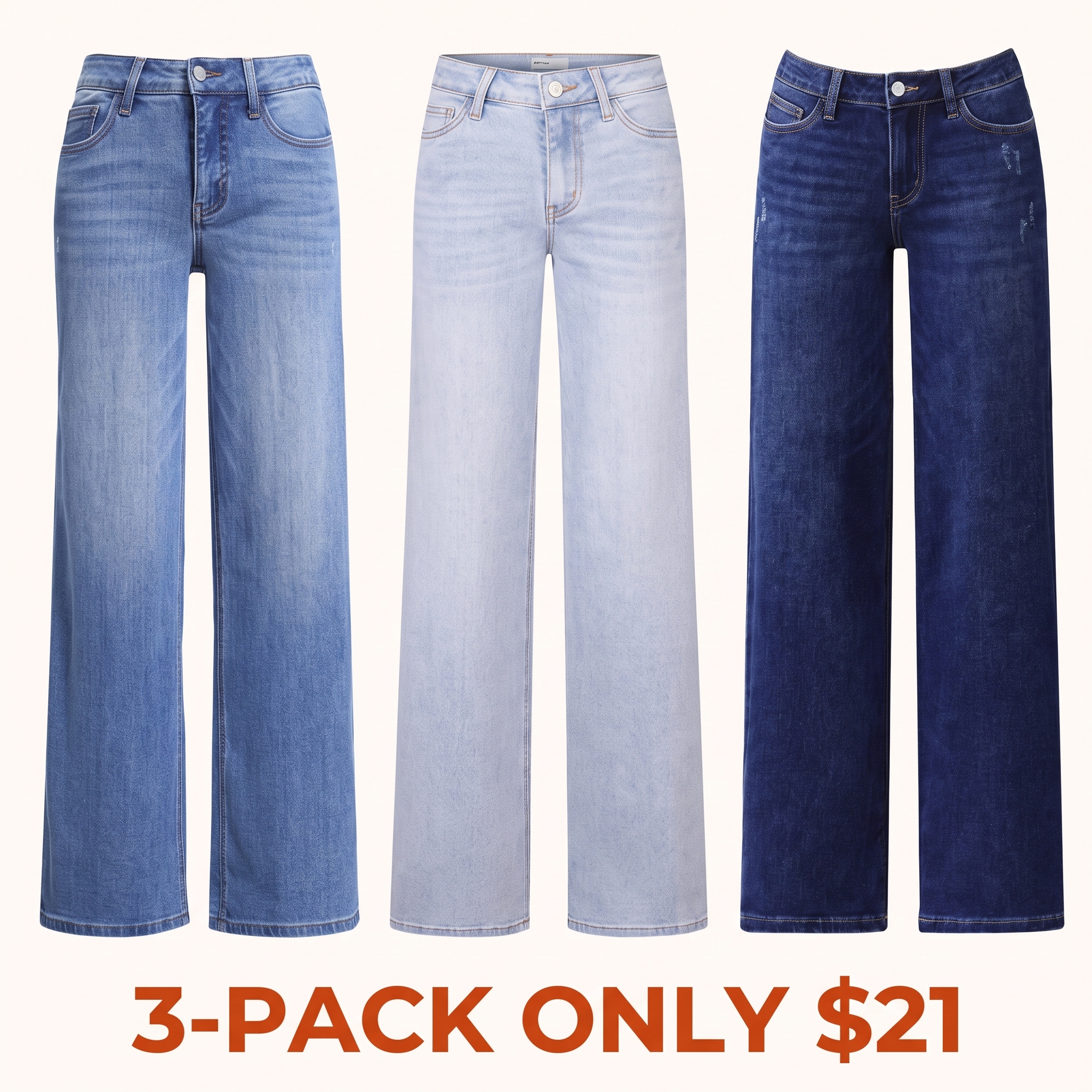 Low-to-mid rise, loose-fit BBL-style jeans