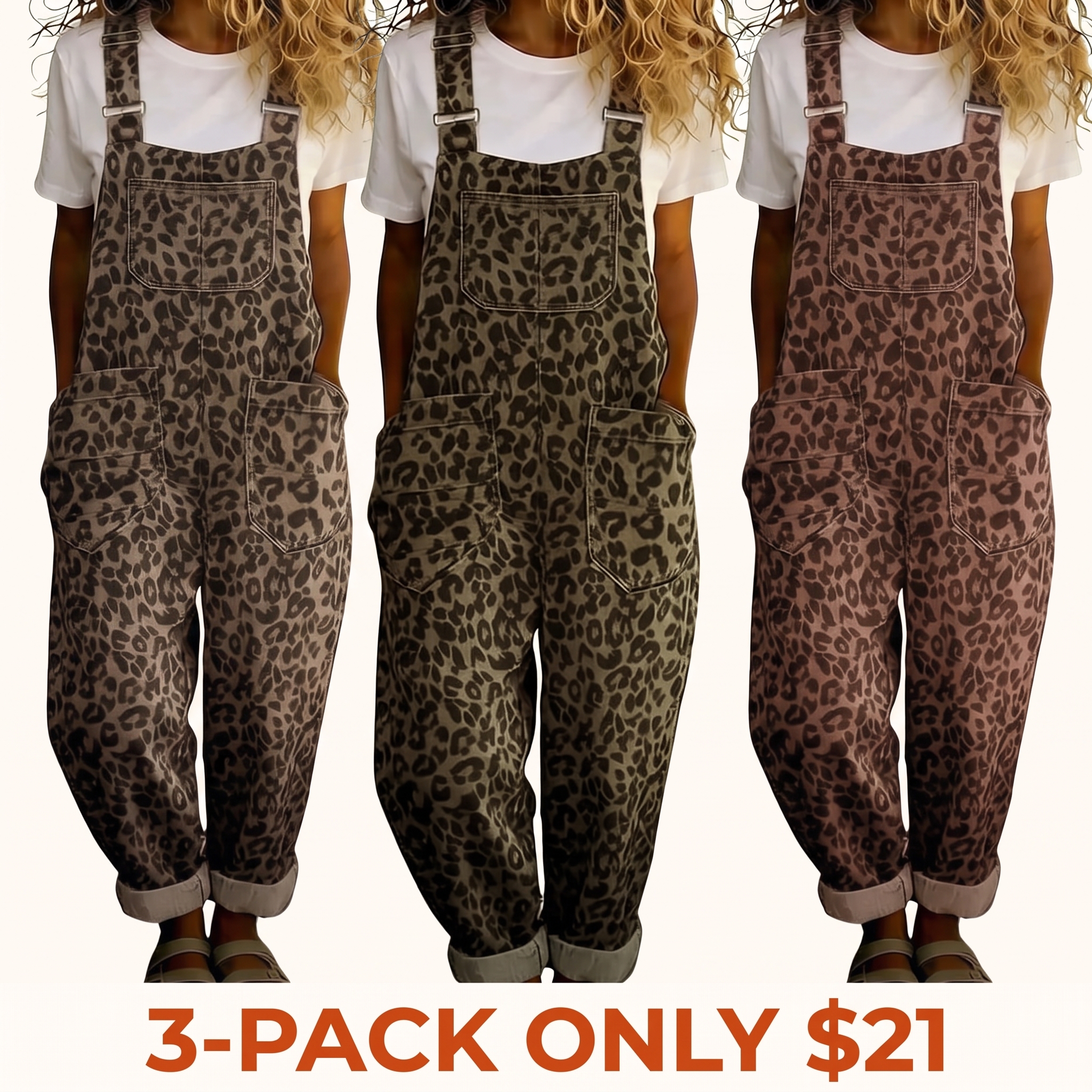 Vintage-style loose wide-leg denim overalls