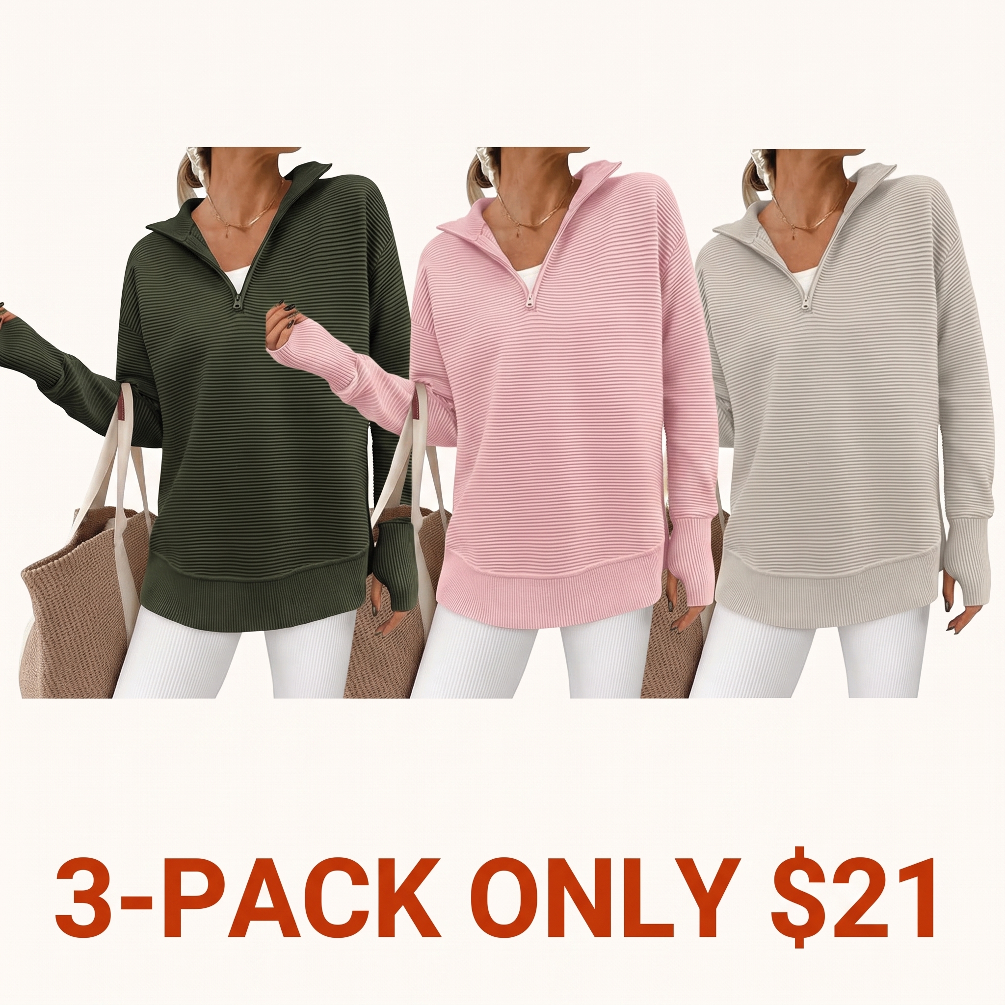 Women's Long-Sleeve Quarter-Zip Pullover