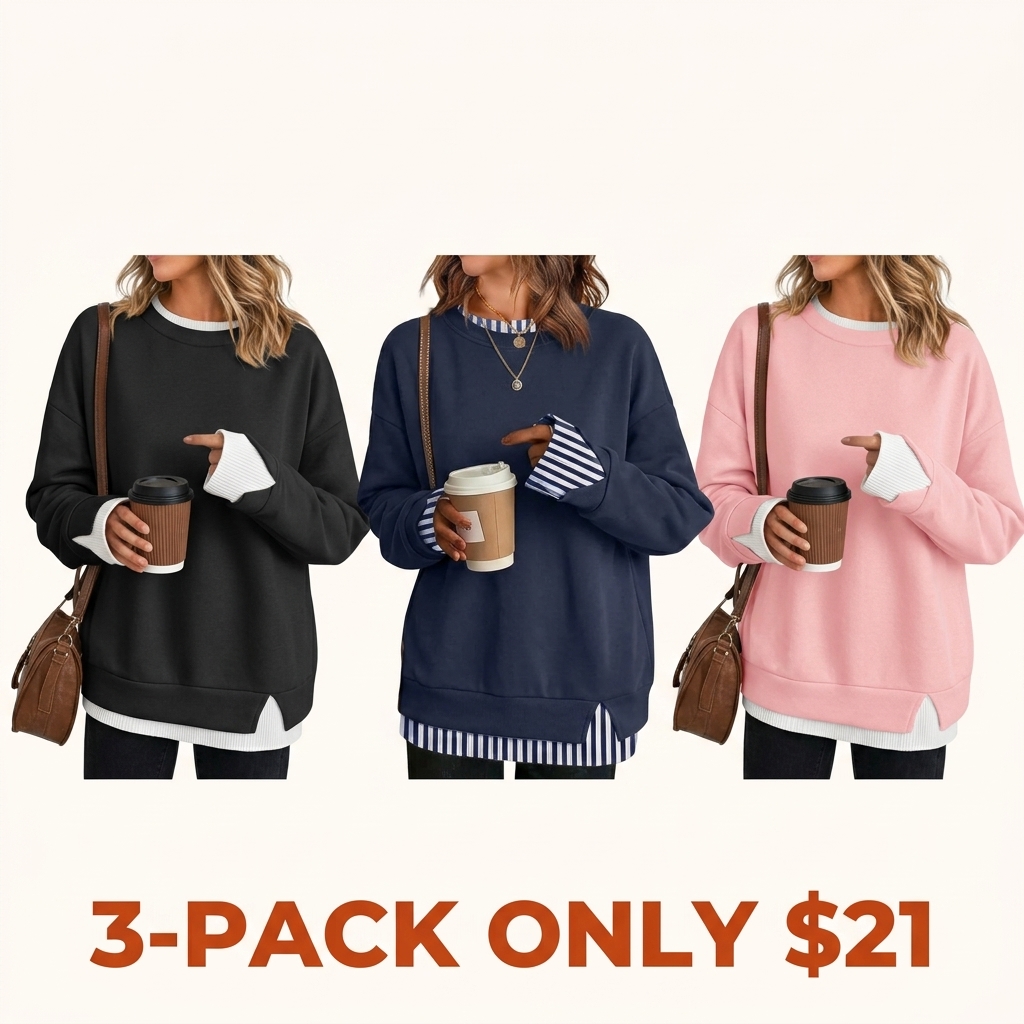 Women's Faux-Layered Sweatshirt