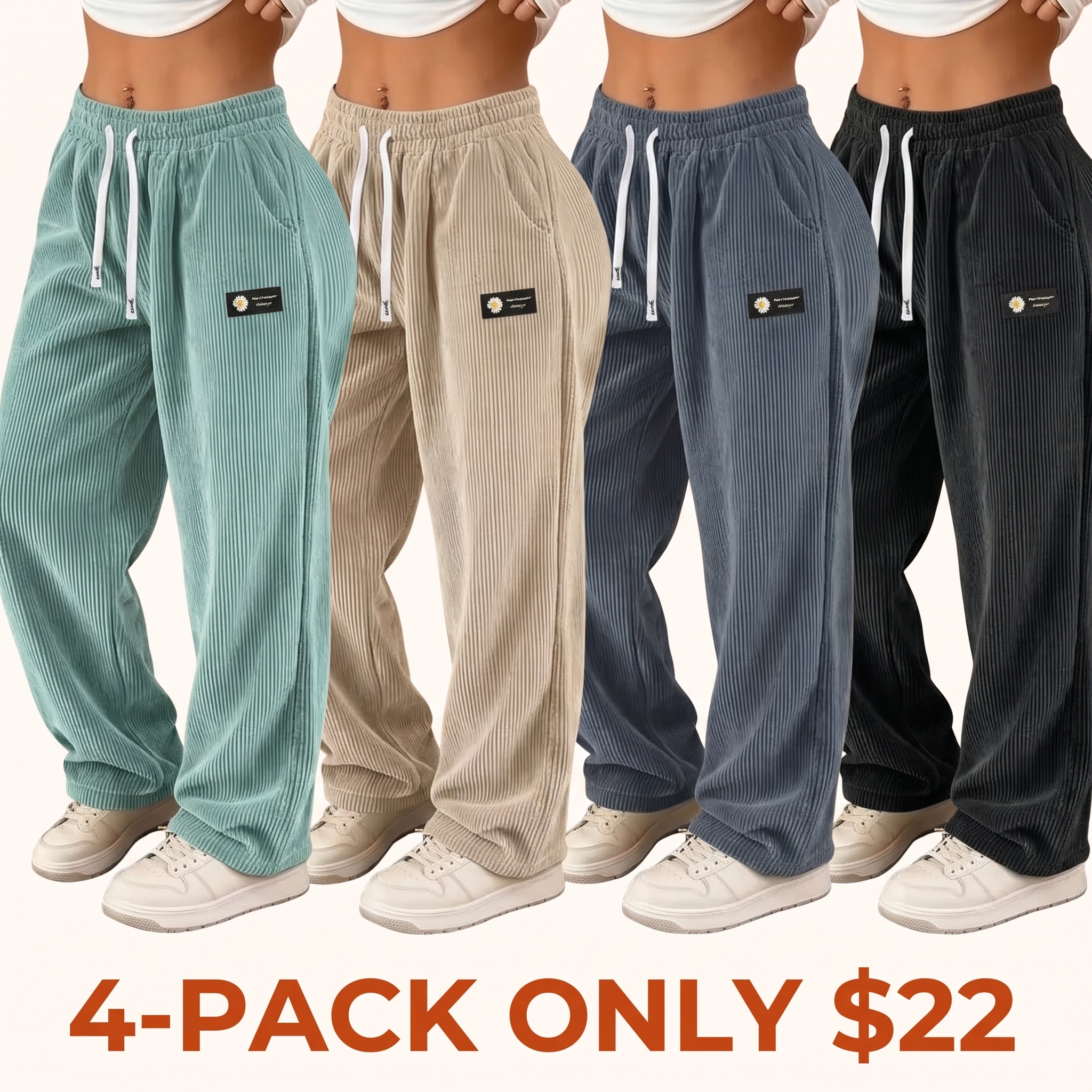 Women's Straight-Leg Corduroy Casual Pants