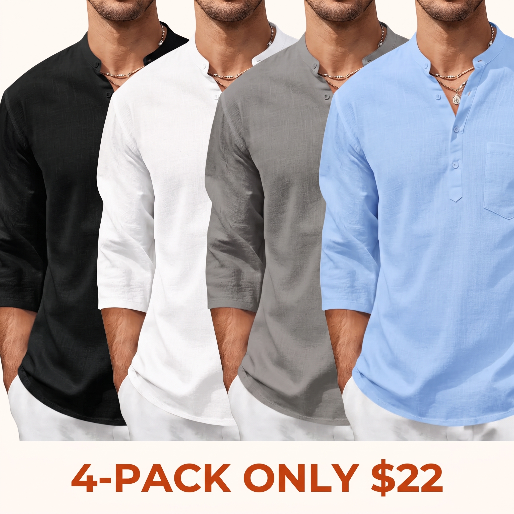 Men's Casual Henley Shirt