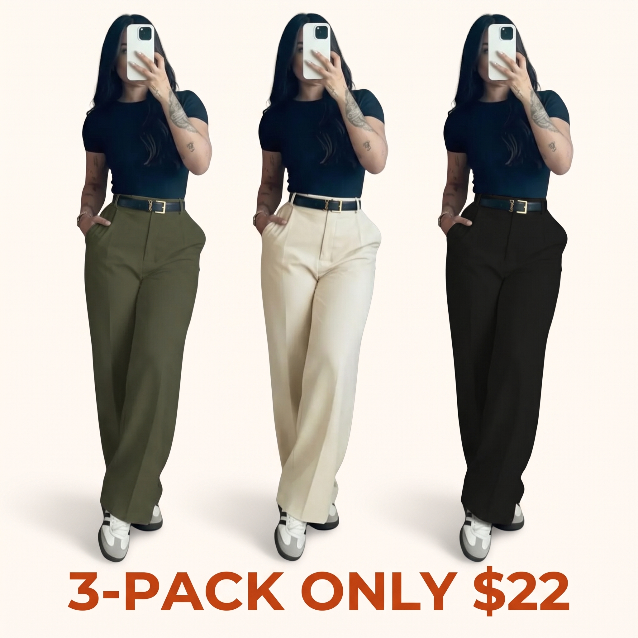 Women's high-waisted suit trousers