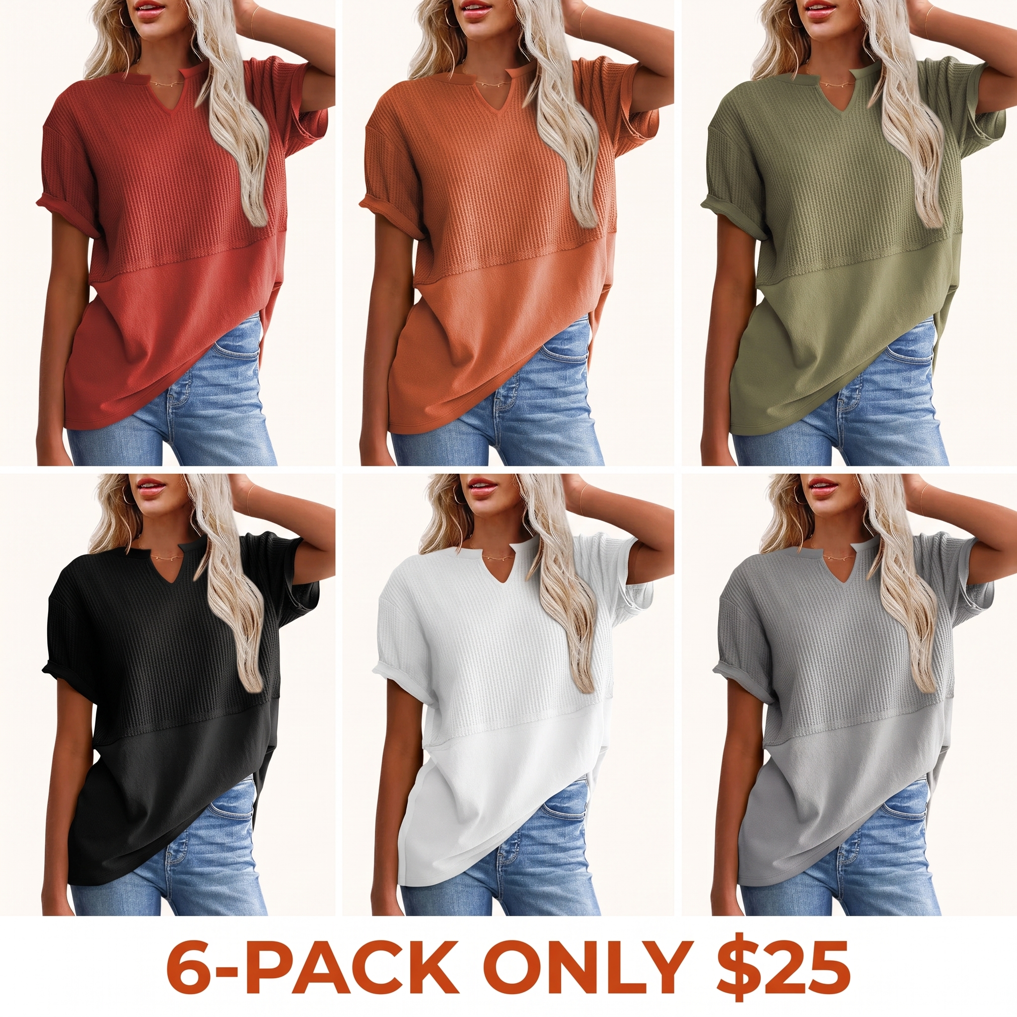Women's Long Waffle-Knit Top