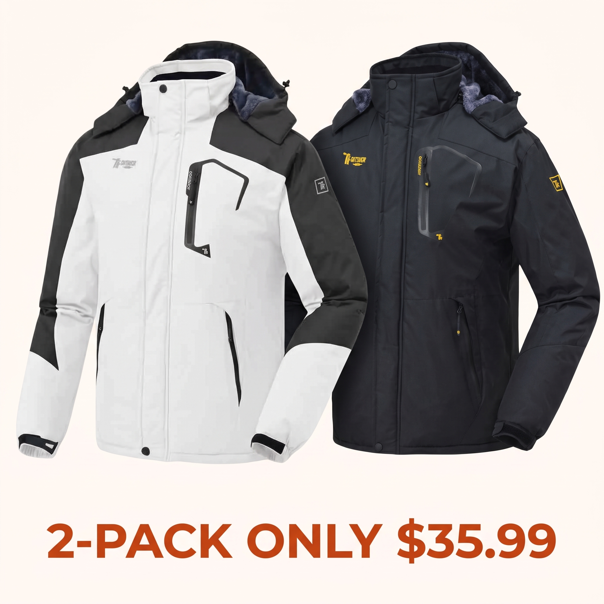 Men's Waterproof Insulated Ski Snow Jacket Big & Tall Sizes