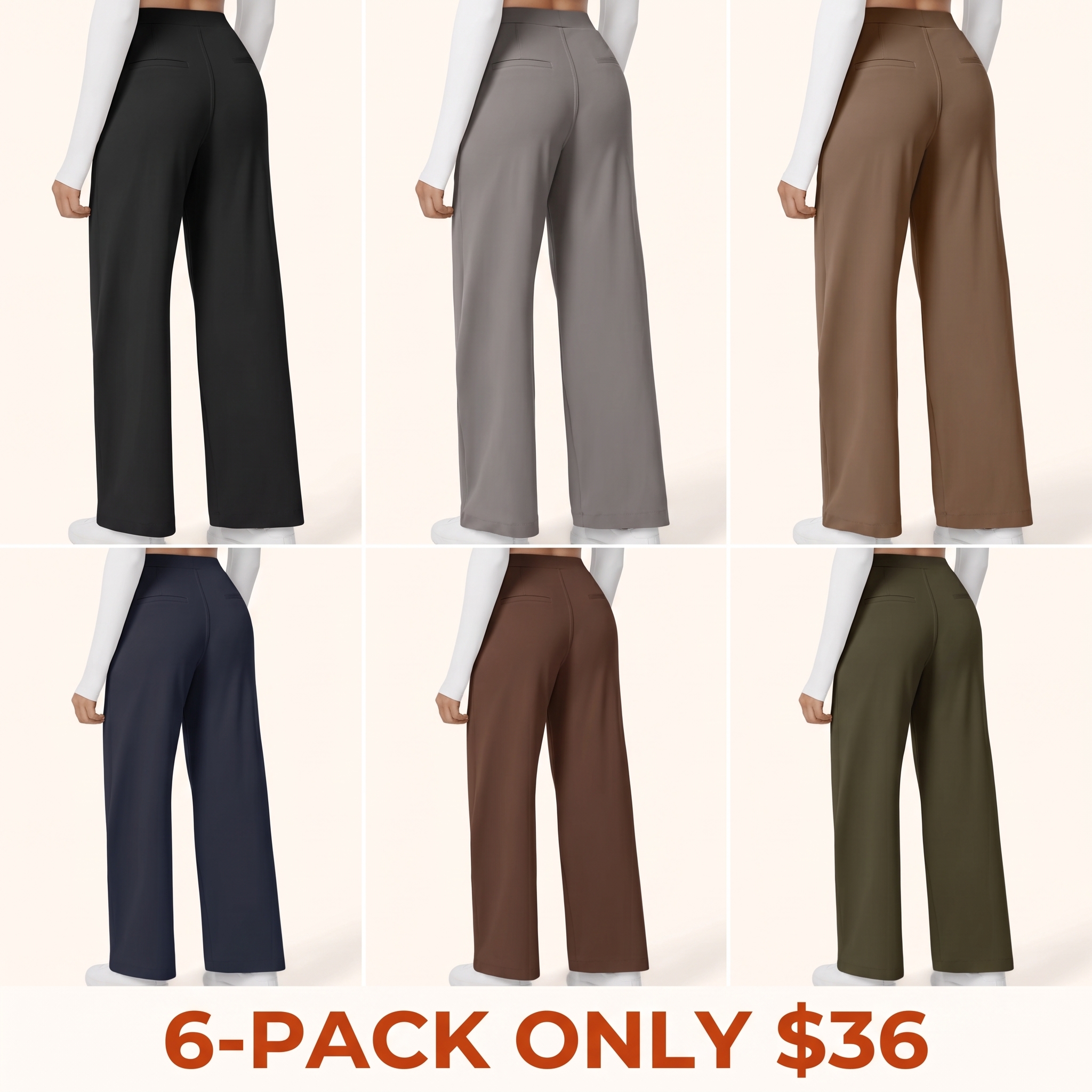 High-waisted straight-leg work trousers with pockets
