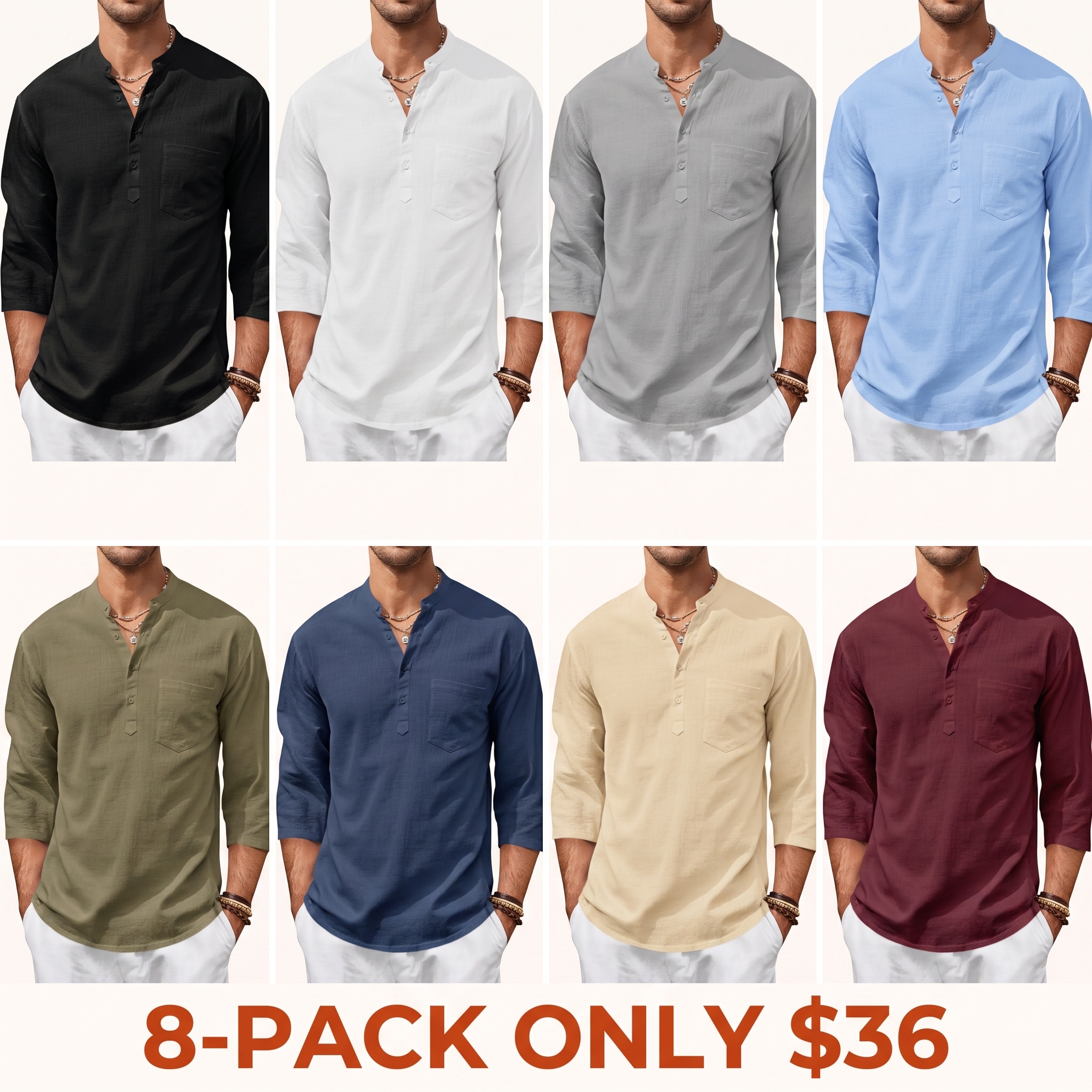 Men's Casual Henley Shirt