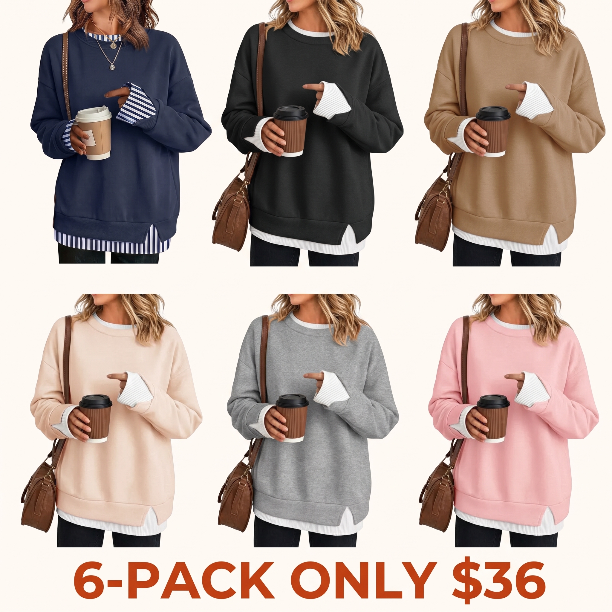 Women's Faux-Layered Sweatshirt
