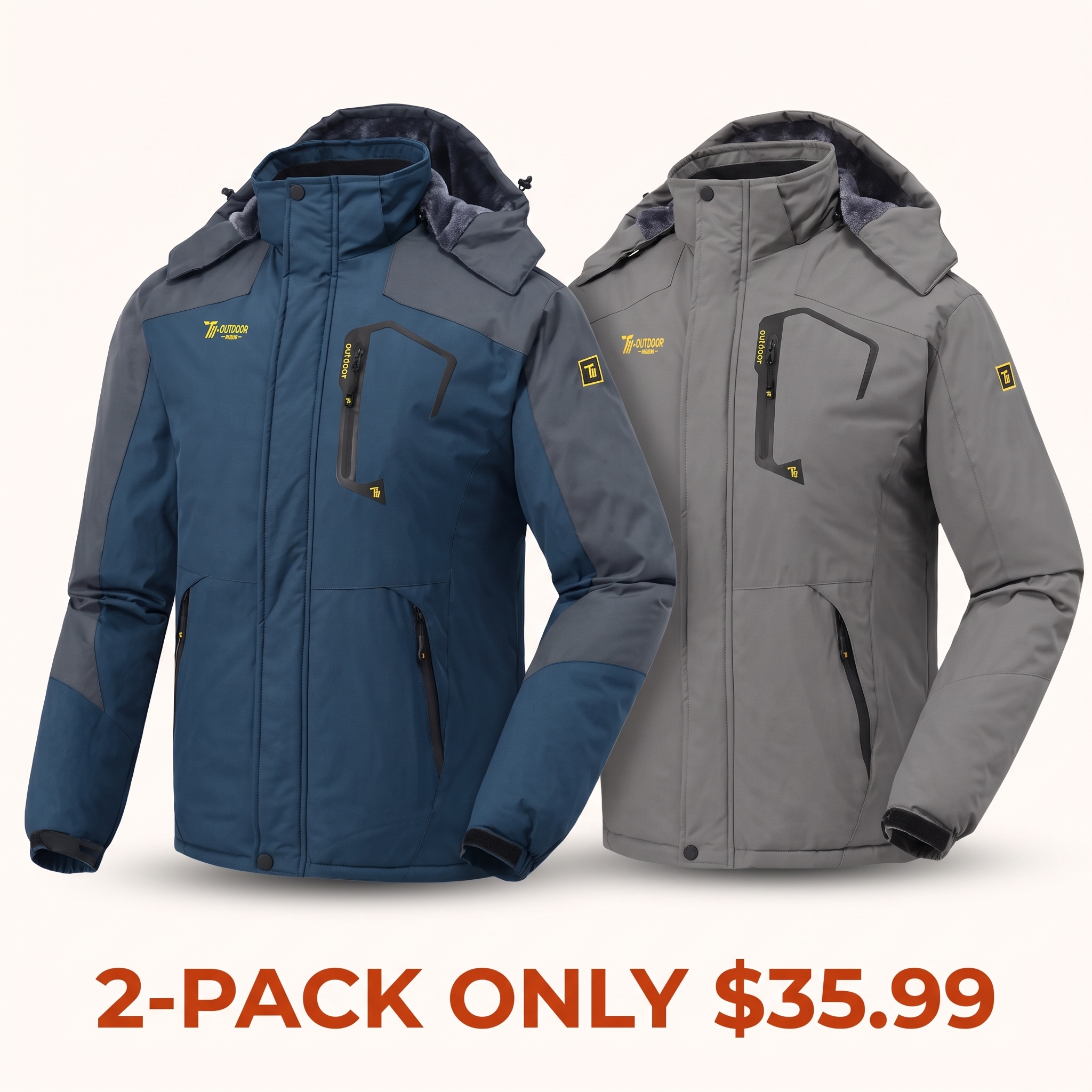 Men's Waterproof Insulated Ski Snow Jacket Big & Tall Sizes