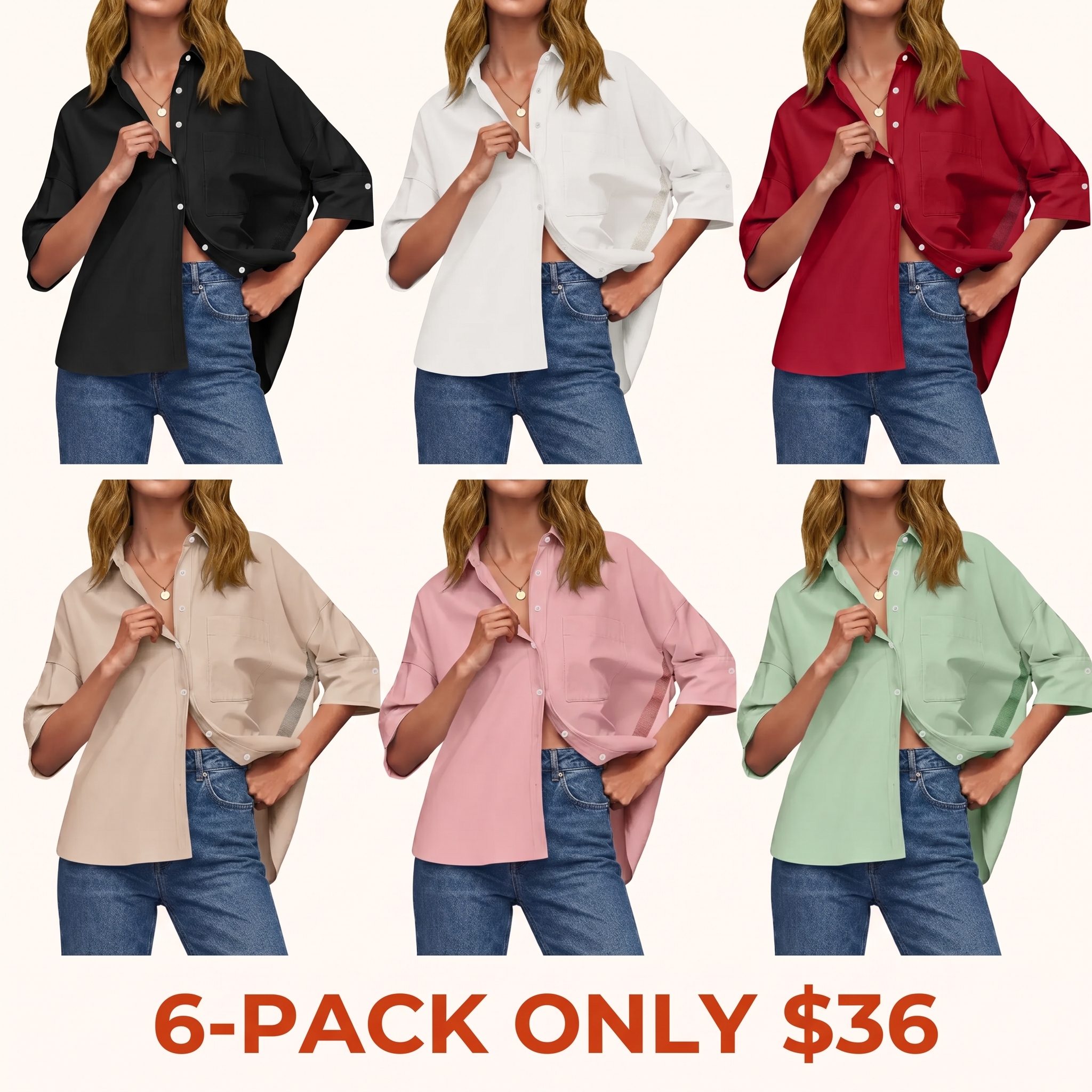 Women's Loose-Fit Button-Down Shirt for Summer