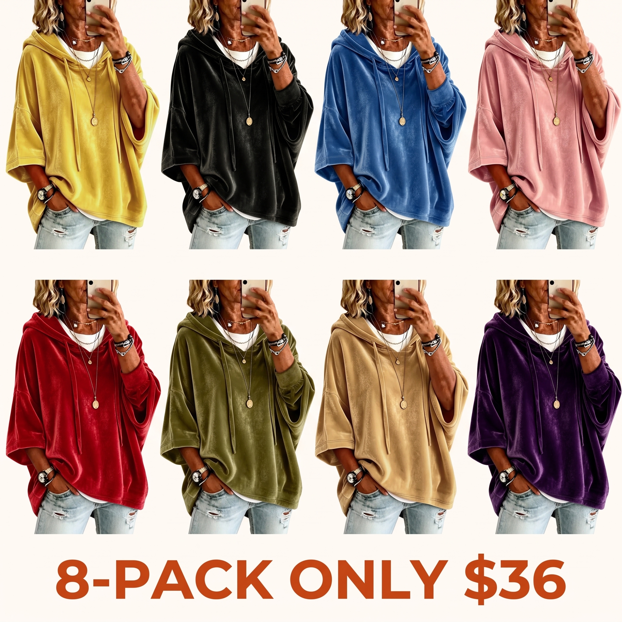 Women's Minimalist Velvet Hoodie