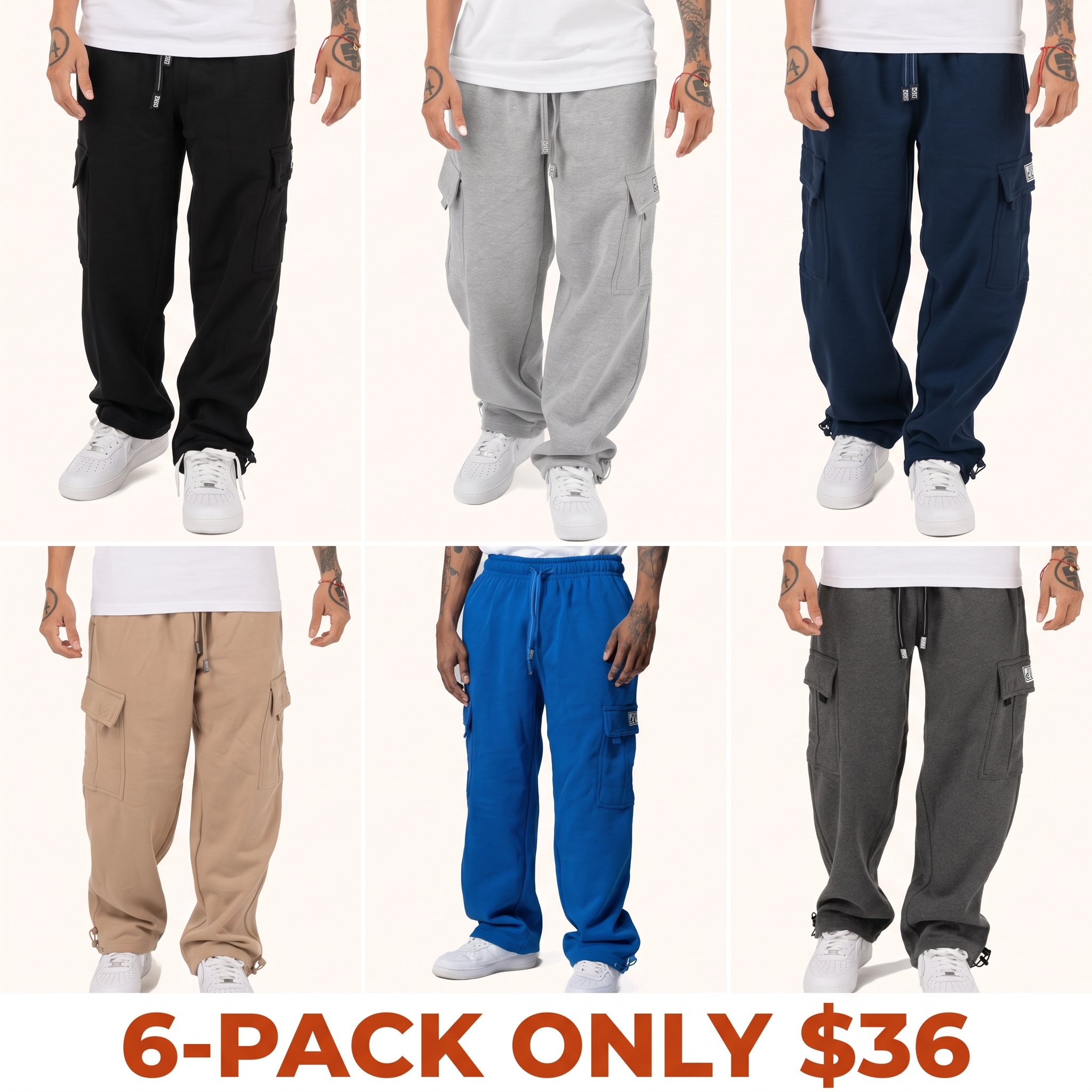 Pro Club Men's Classic Heavyweight Fleece Cargo Pants