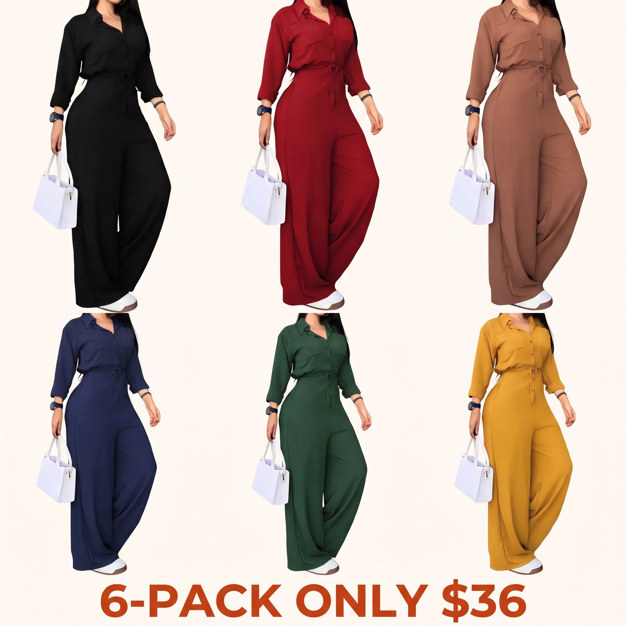 Women's Loose Tie-Waist Jumpsuit