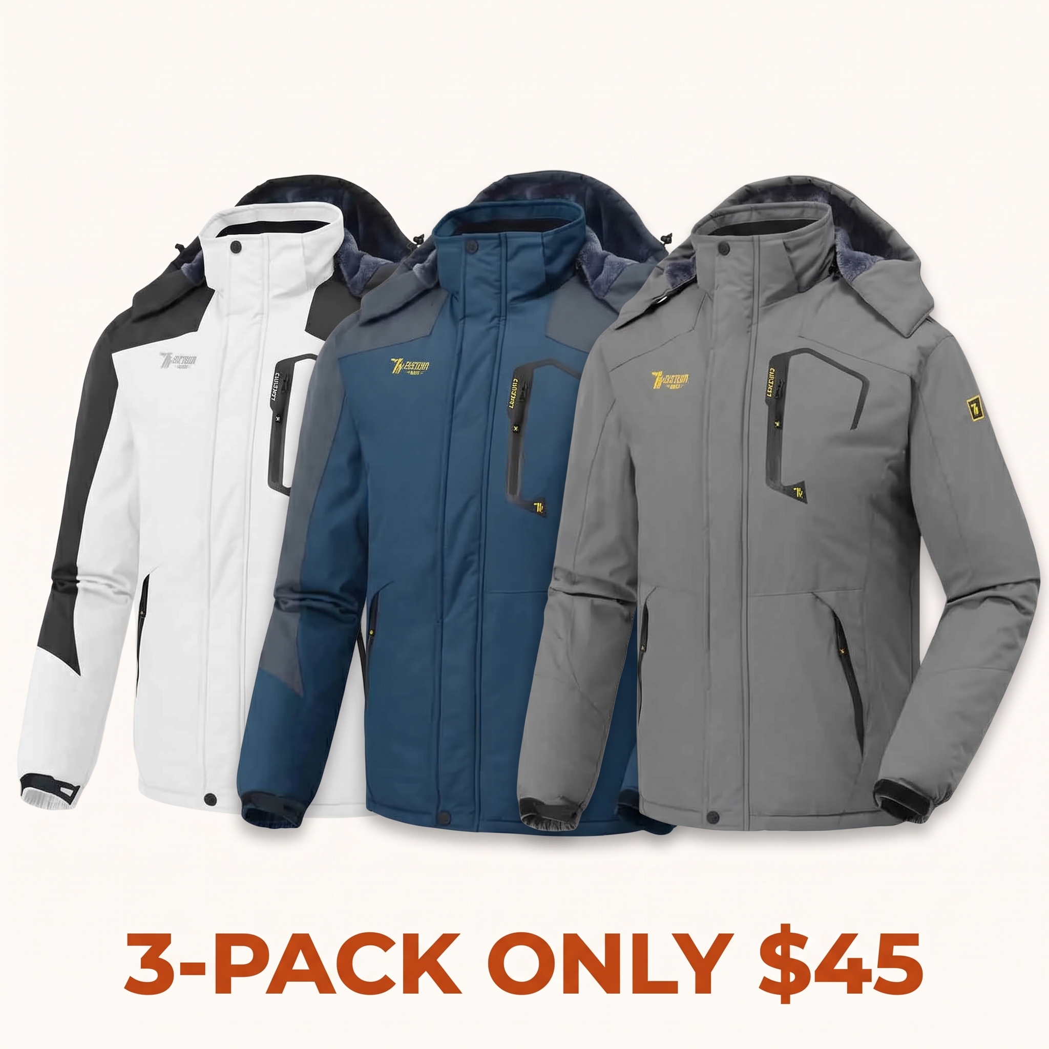 Men's Waterproof Insulated Ski Snow Jacket Big & Tall Sizes