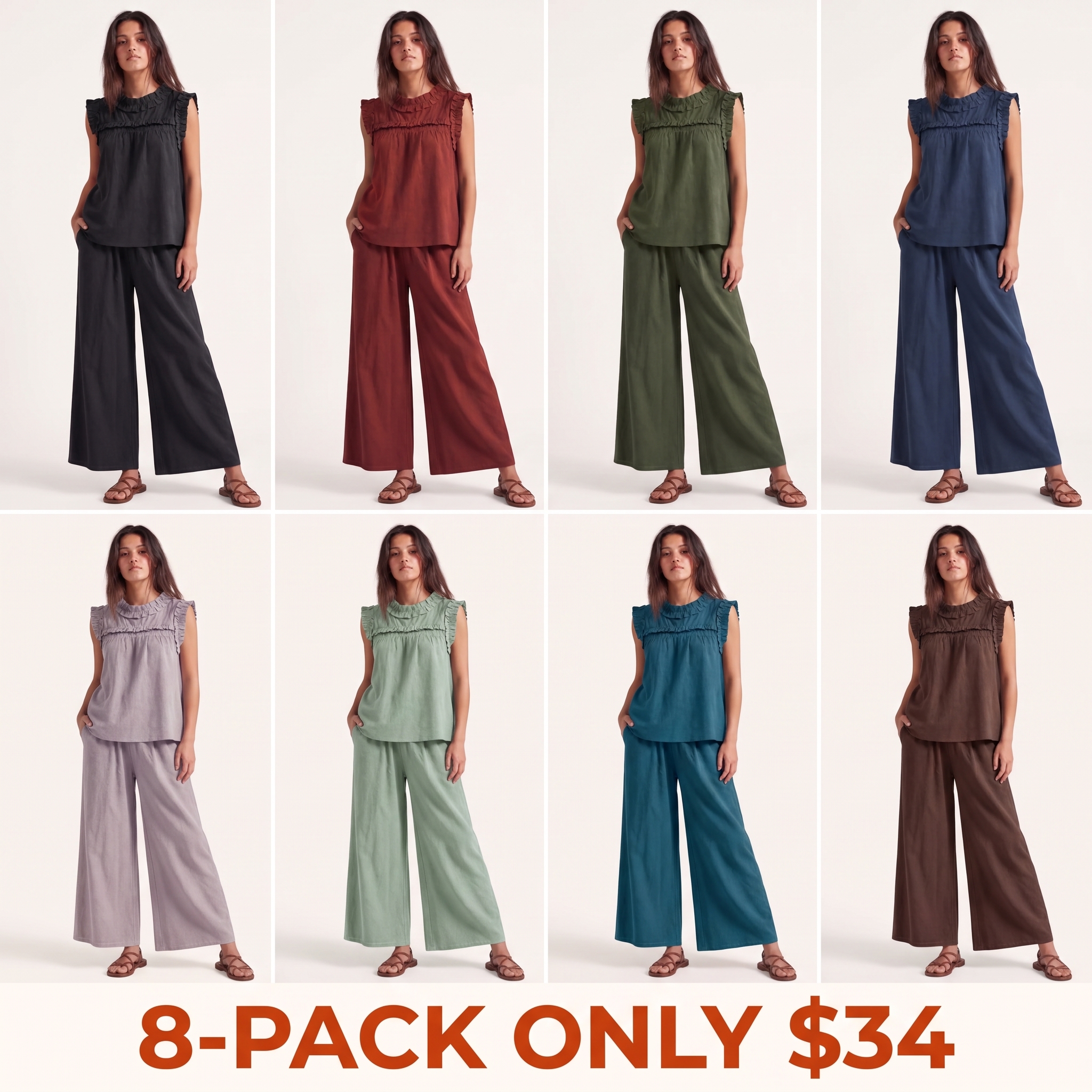 Women's Cotton-Linen Two-Piece Set