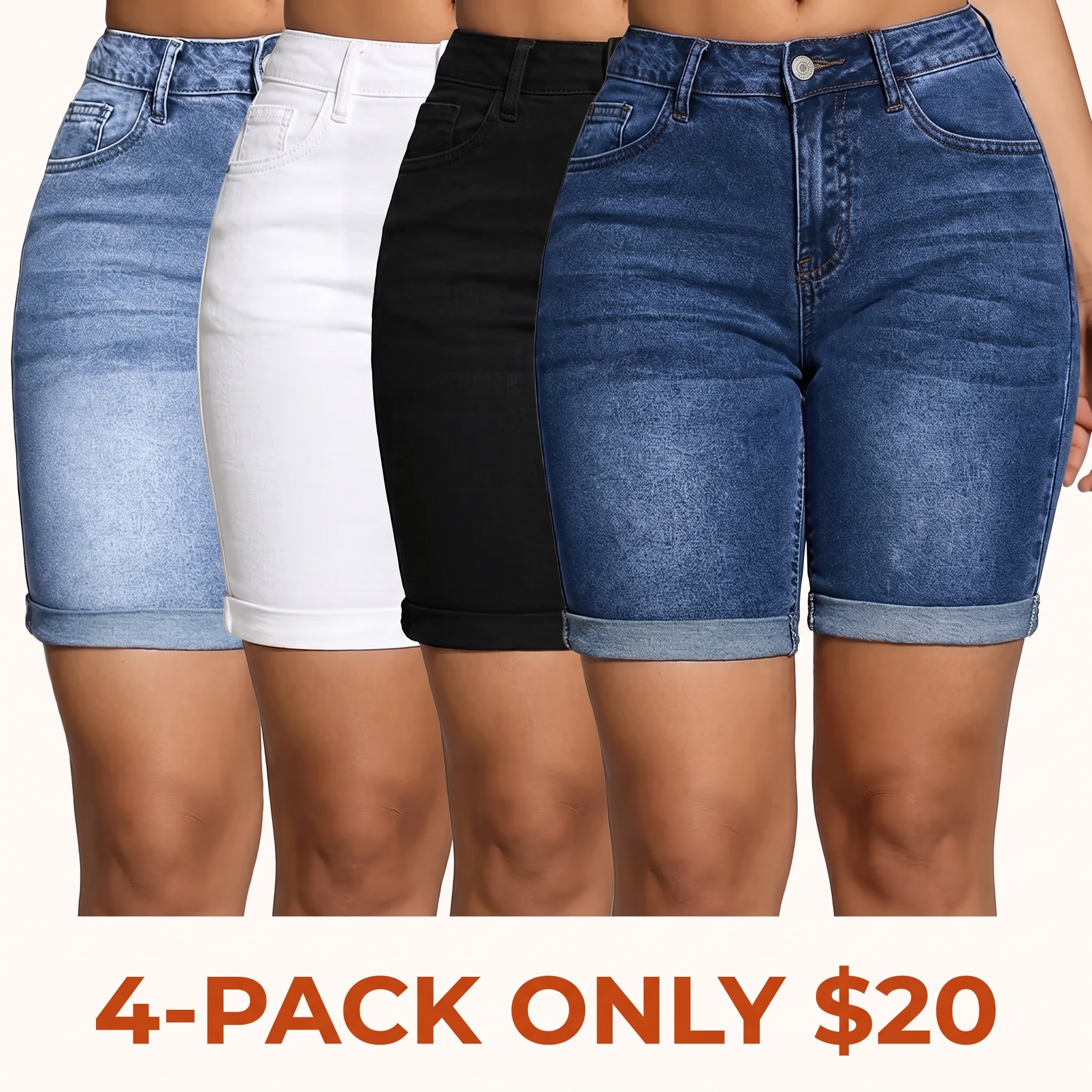 Women's Washed Slim-Fit Jeans (with Pockets)
