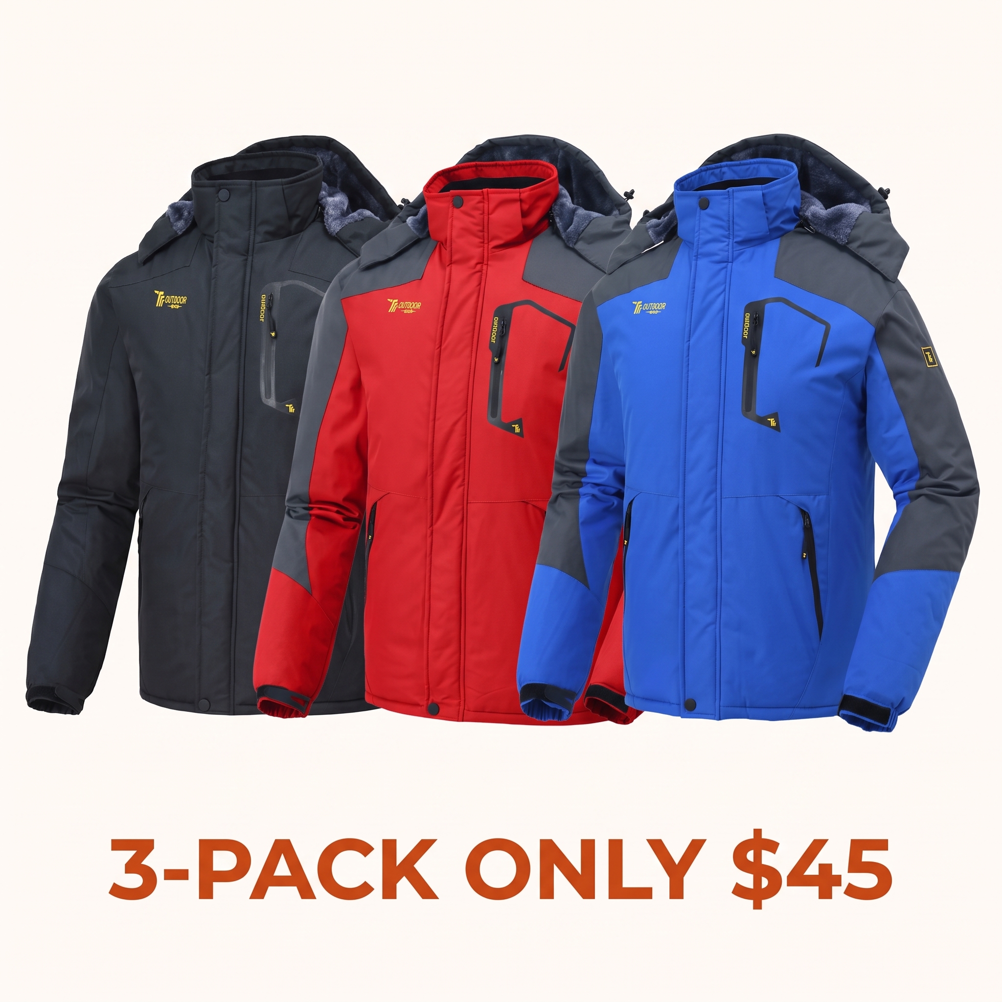 Men's Waterproof Insulated Ski Snow Jacket Big & Tall Sizes
