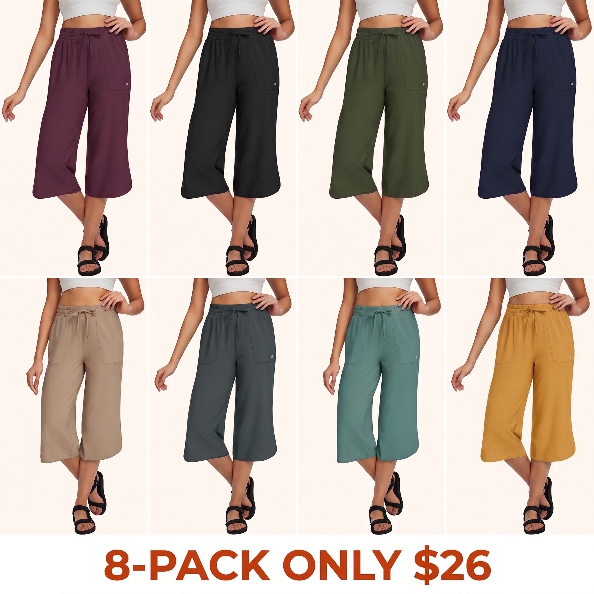 Women's 20-Inch Wide-Leg Cropped Pants