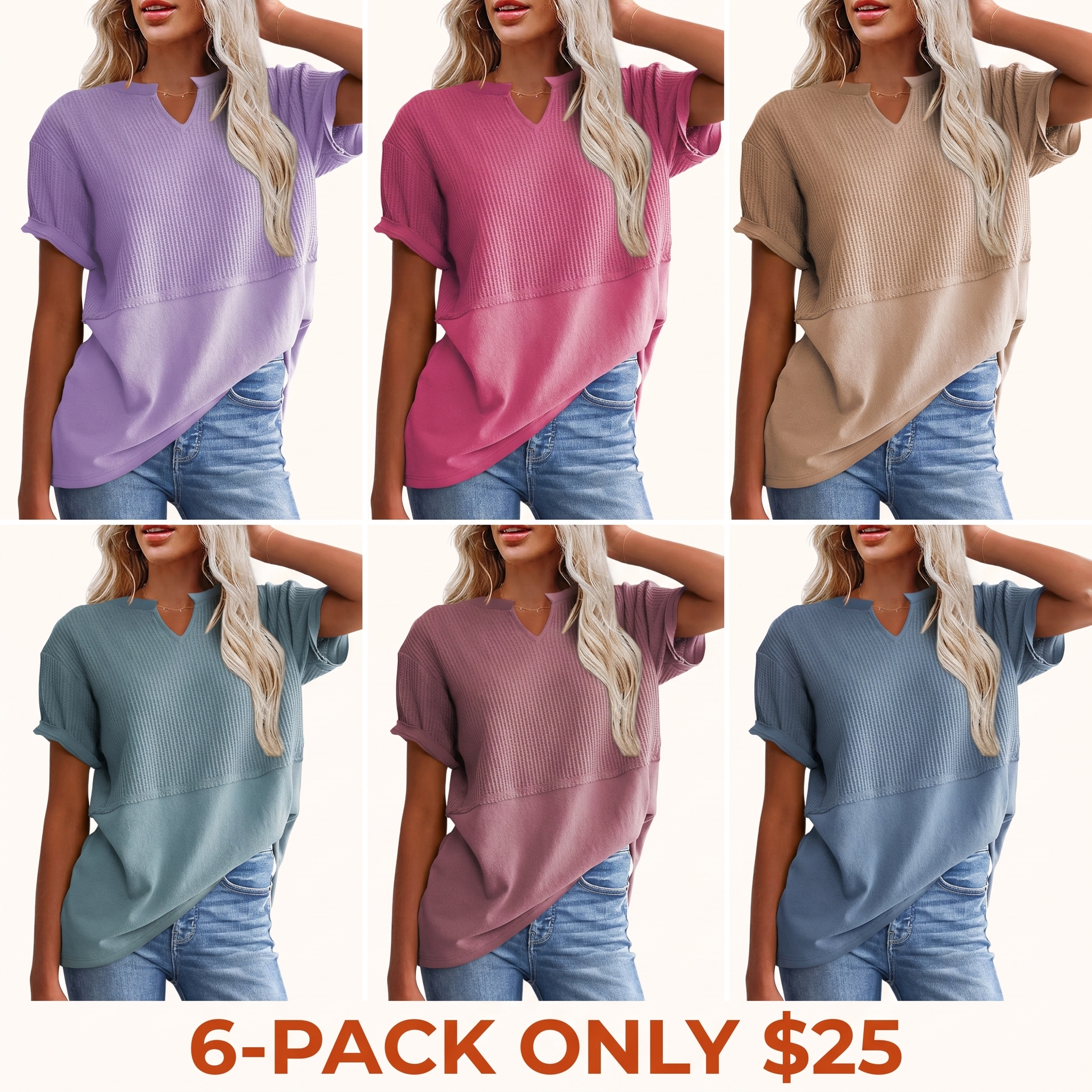 Women's Long Waffle-Knit Top