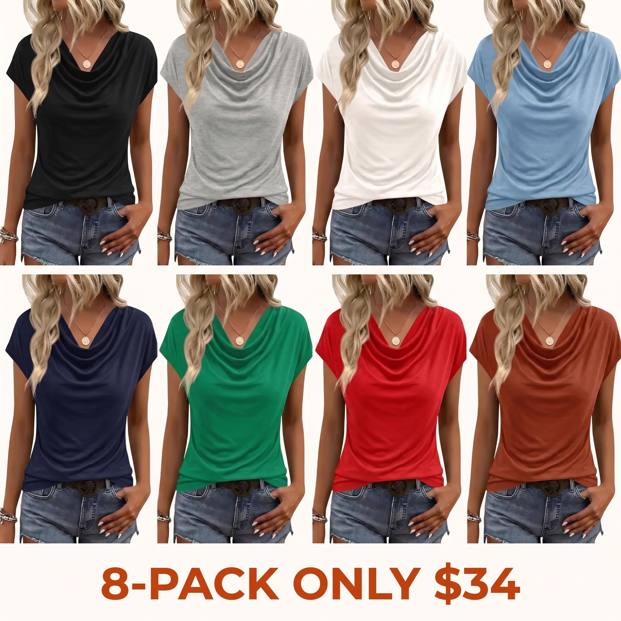 Women's formal short-sleeve high-neck shirt