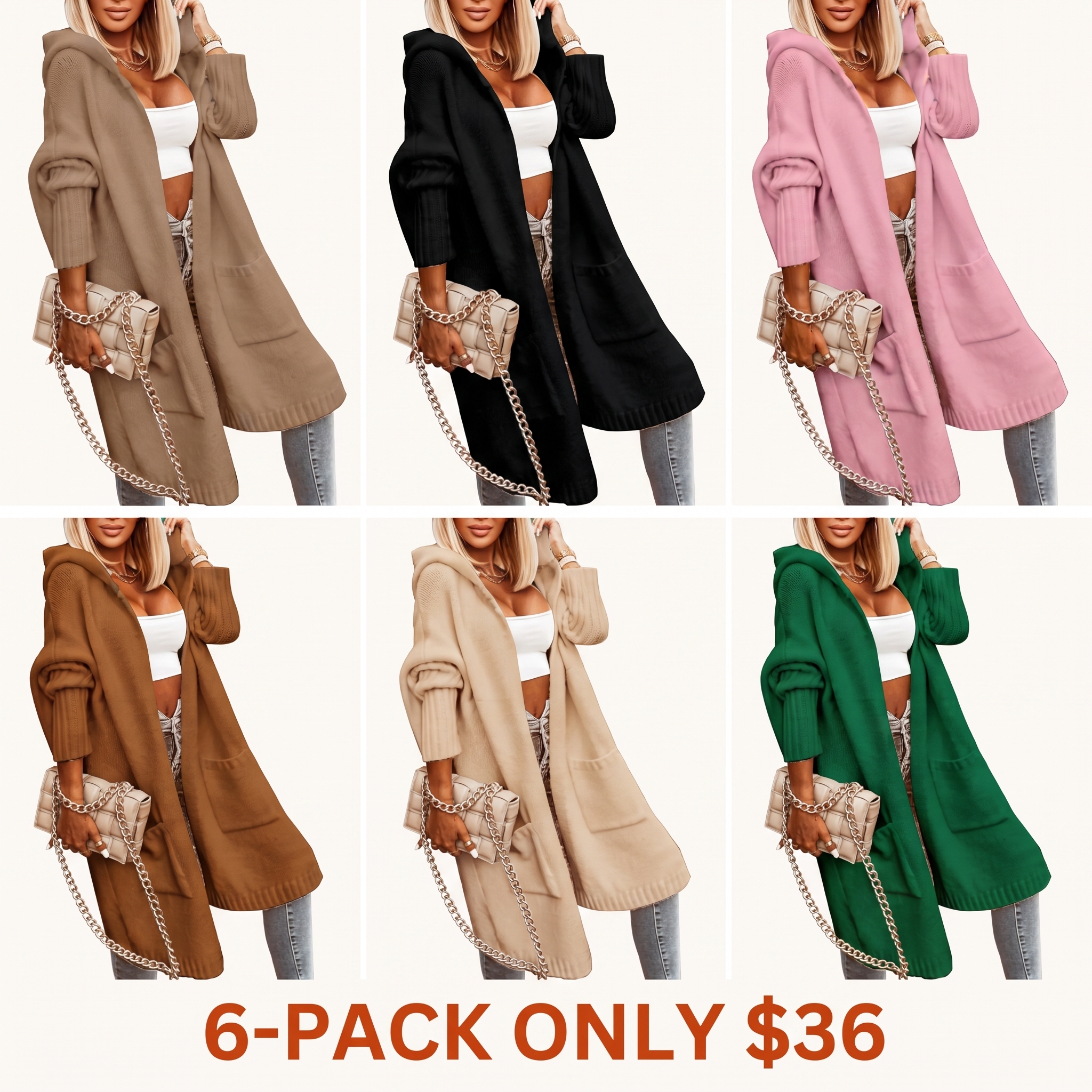 Women's long cardigan sweater
