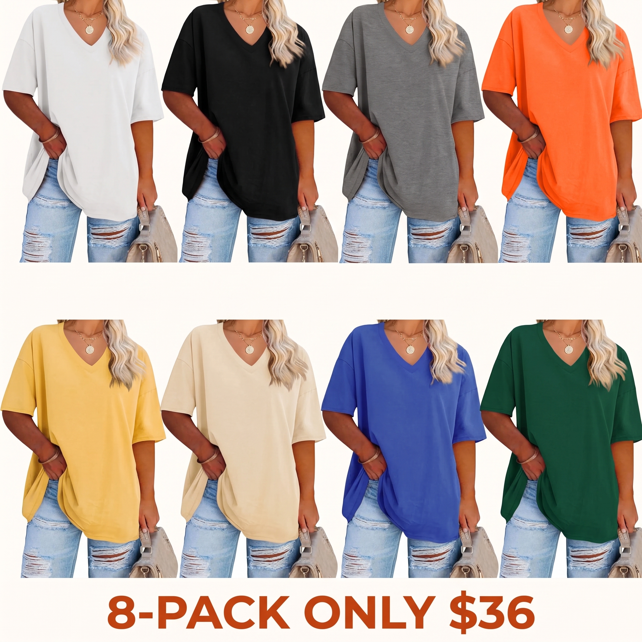 Women's Plus-Size V-Neck T-Shirt