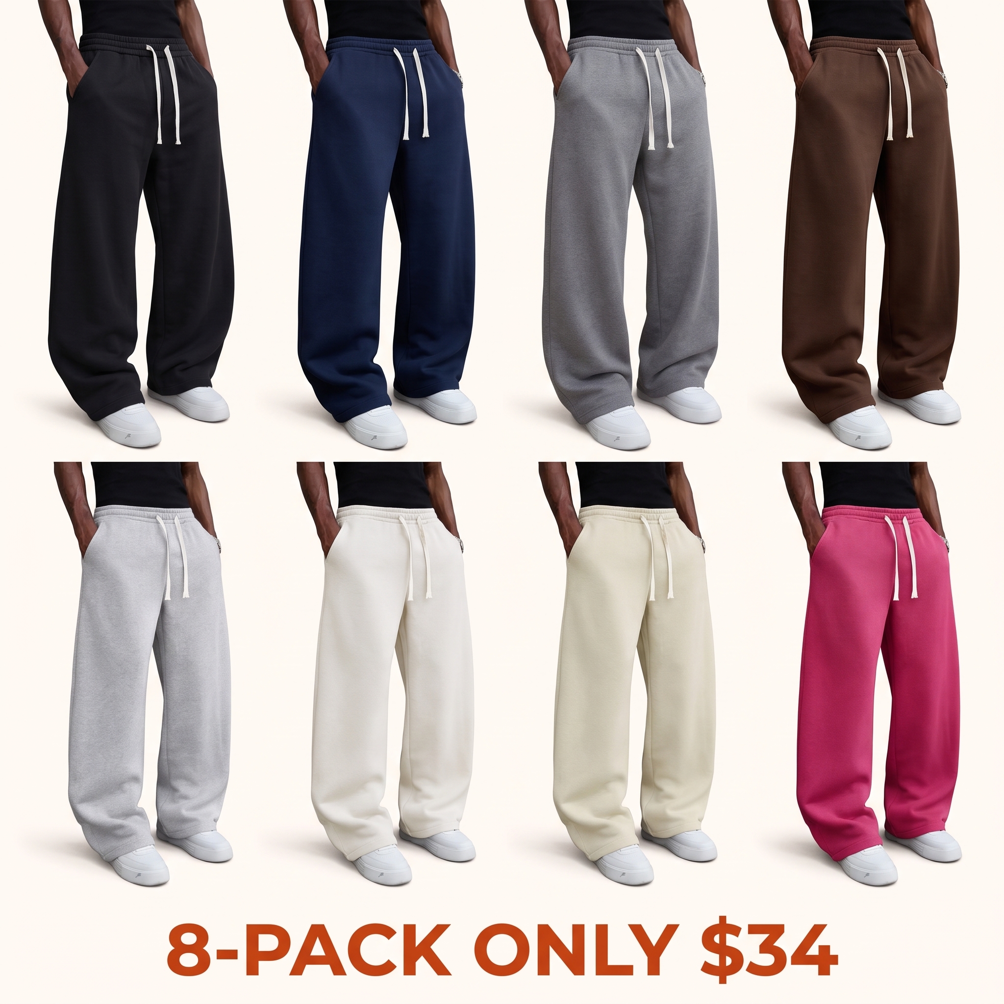Men's autumn/winter knit trousers—comfortable and warm.