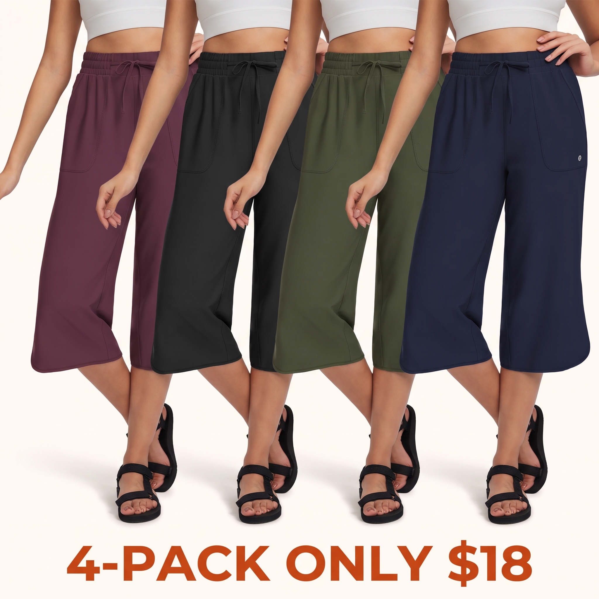 Women's 20-Inch Wide-Leg Cropped Pants