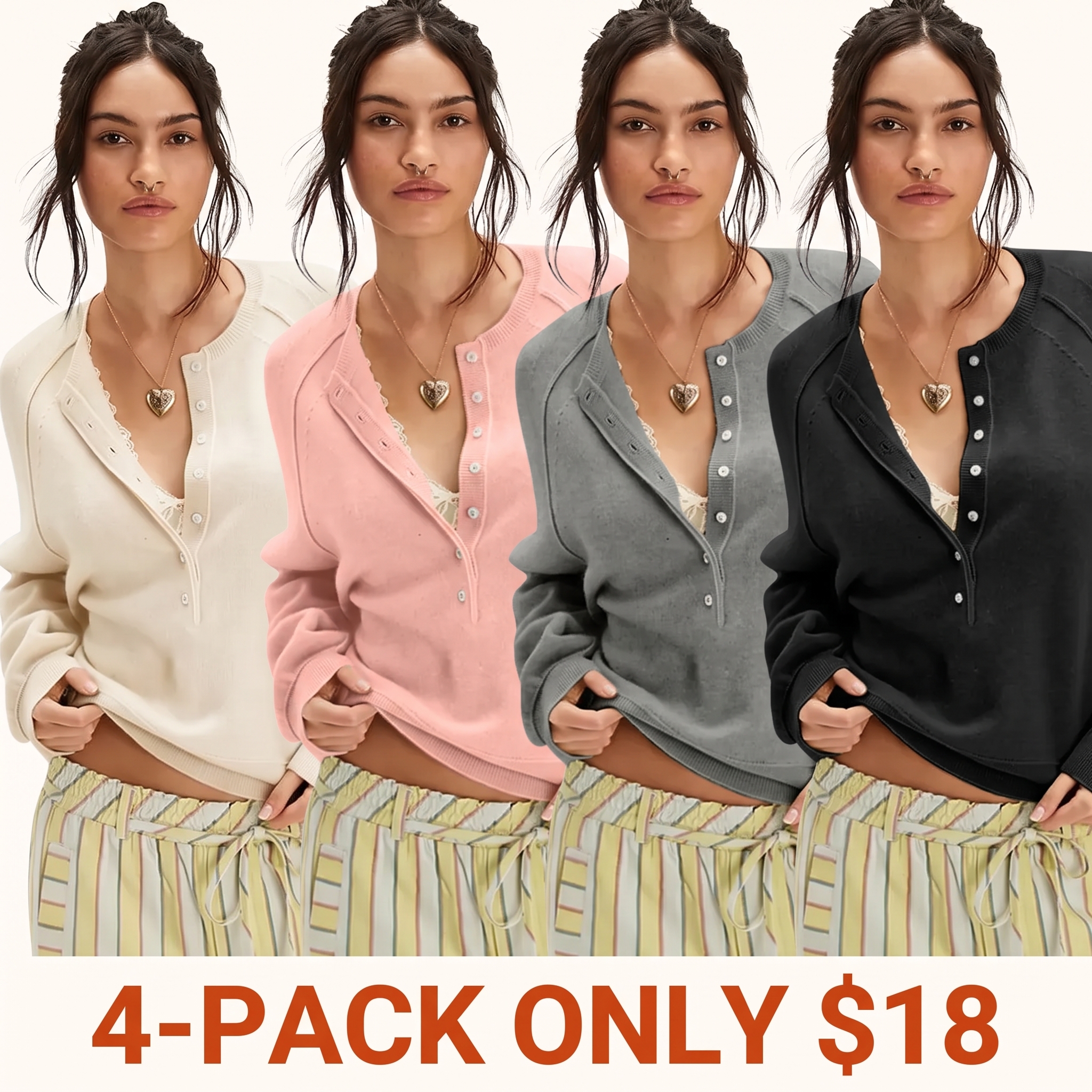 Women's long-sleeve knit pullover