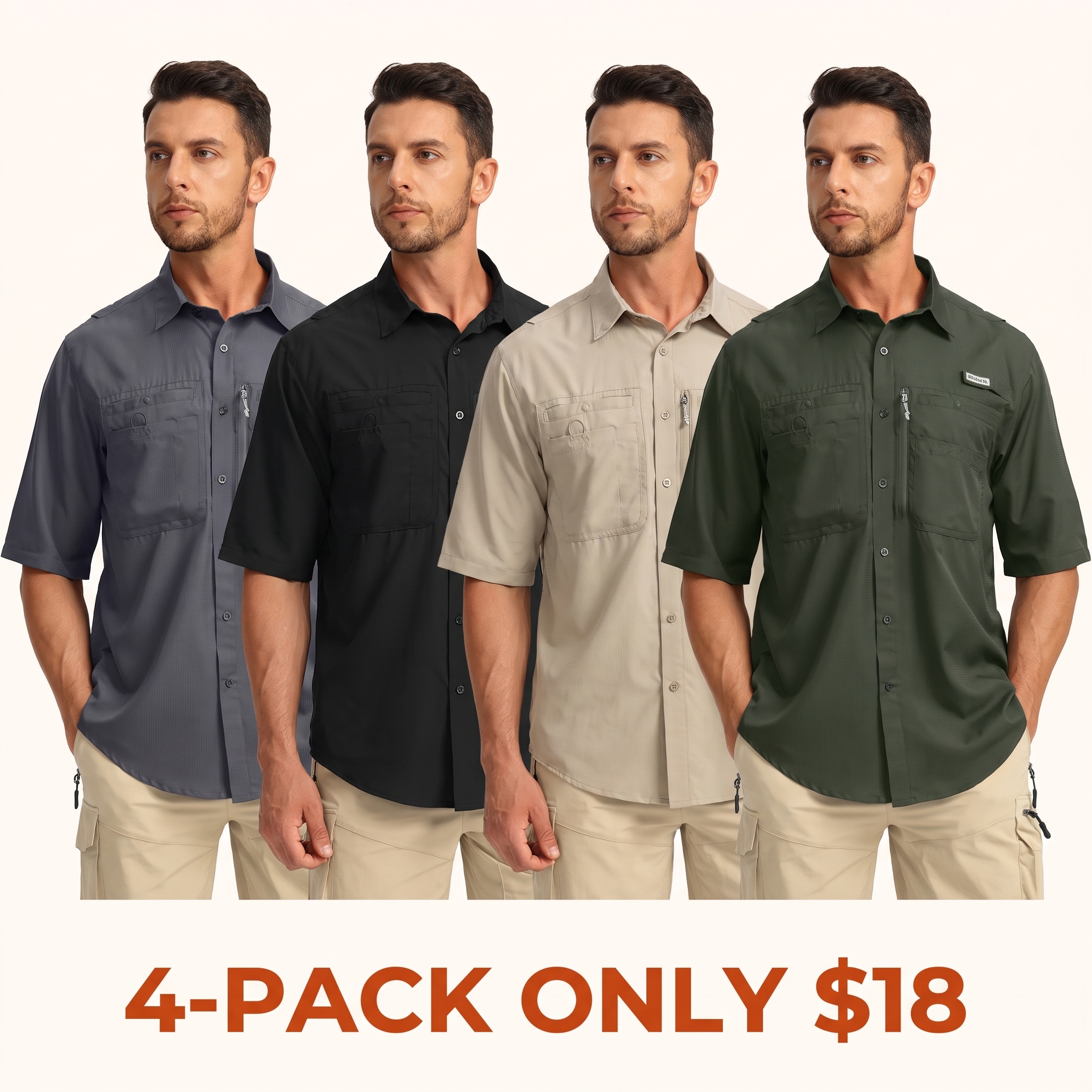Men's Casual Outdoor Button-Up Fishing Shirt