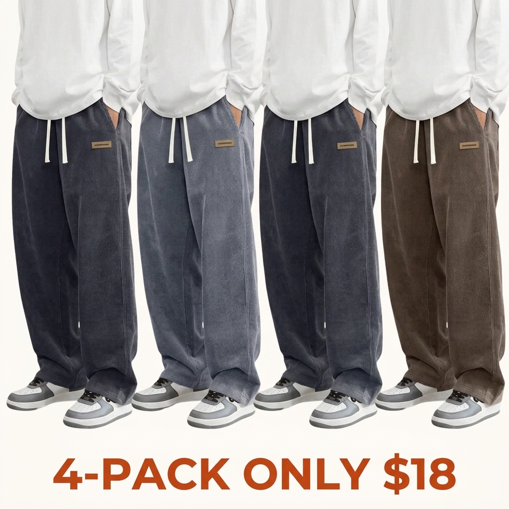 Men's corduroy casual trousers for spring and autumn
